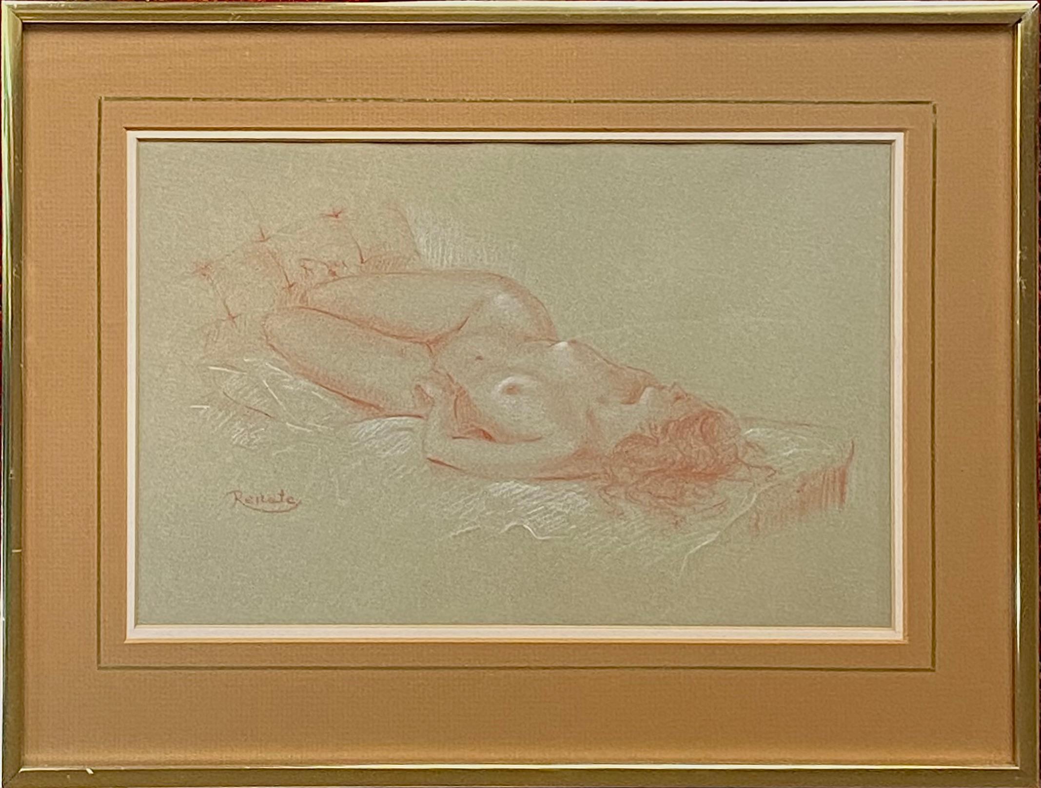 “Reclining Female Nude” - Academic Art by Renate Duncan