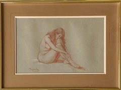 "Nudo femminile seduto"