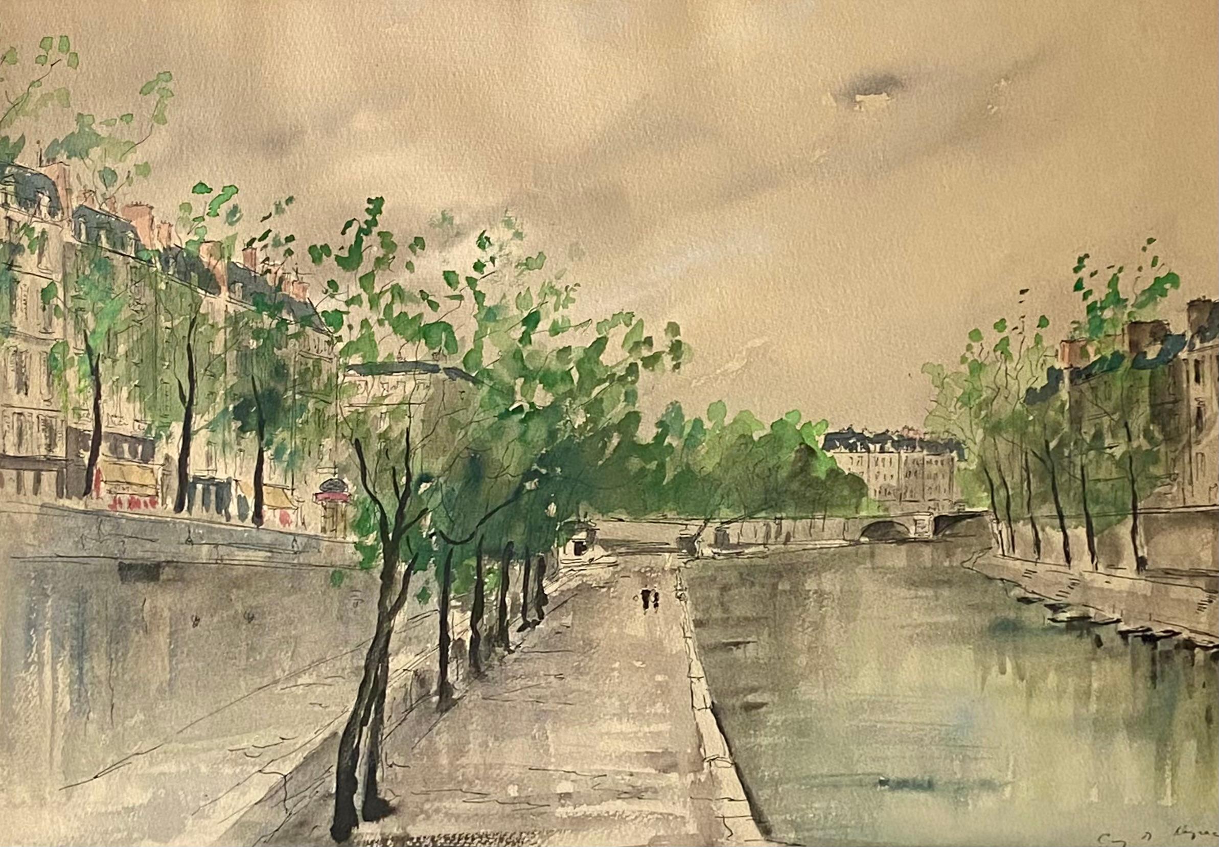 “Strolling along the Seine, Paris” For Sale 1