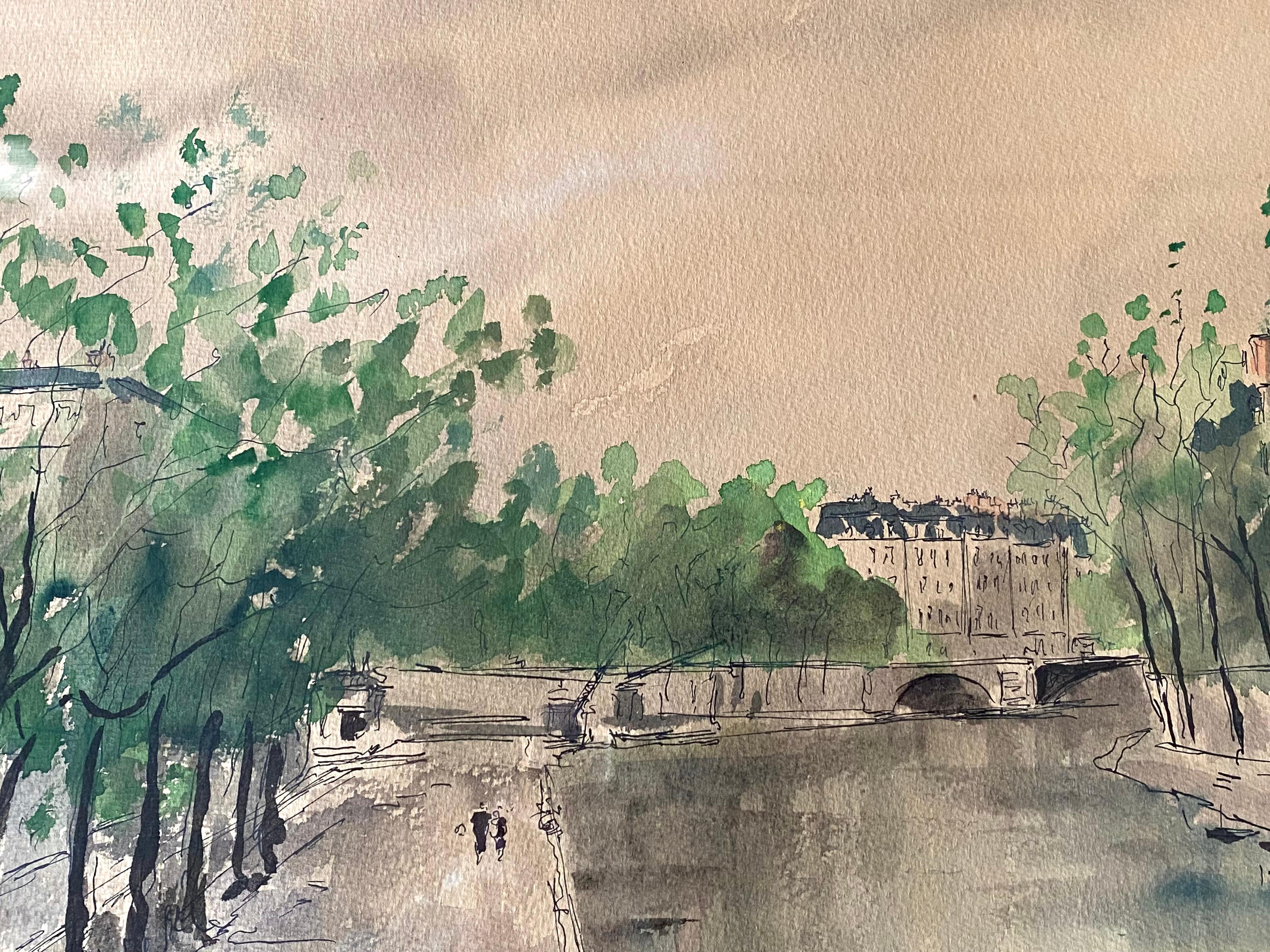 “Strolling along the Seine, Paris” For Sale 3