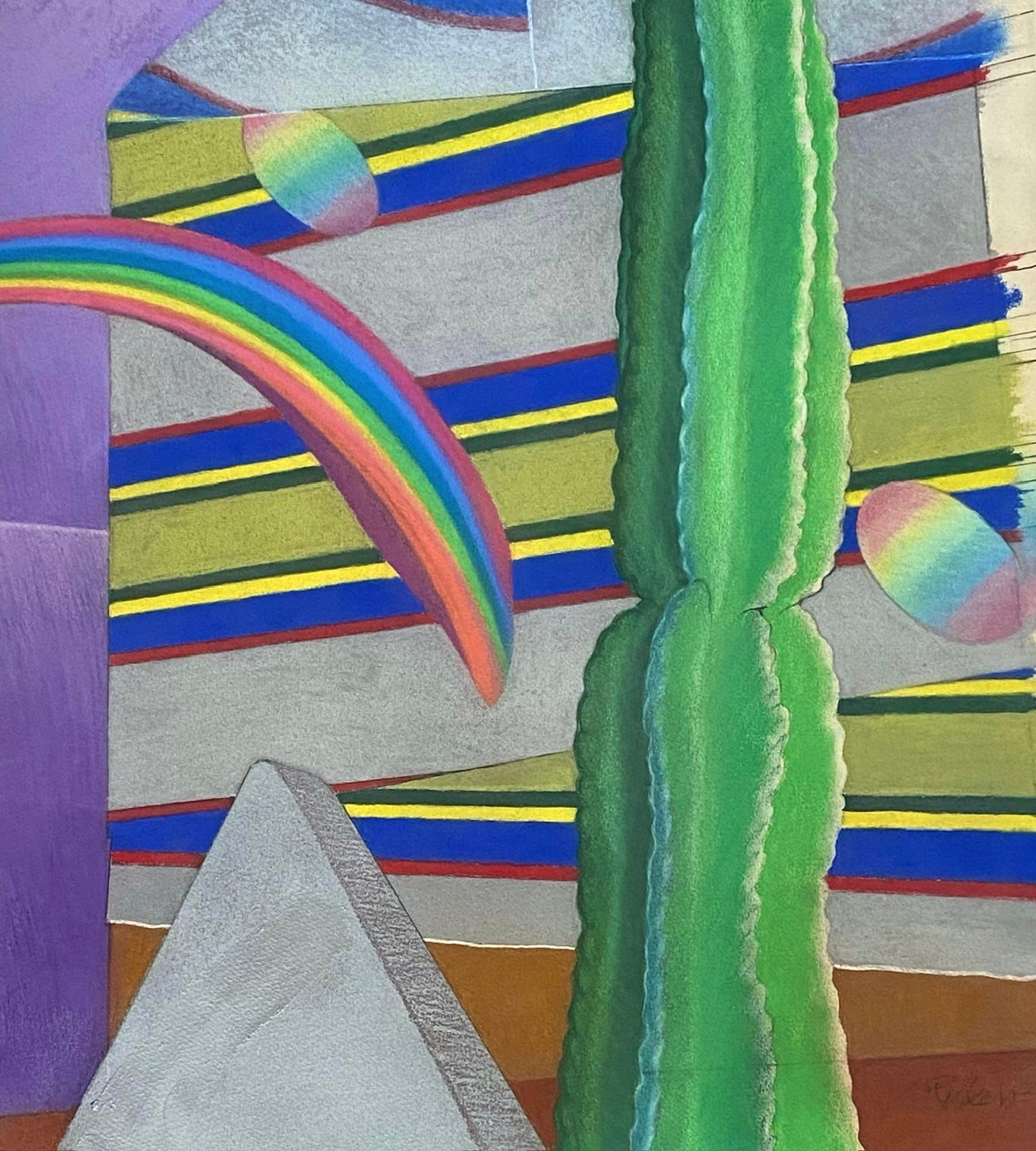 “Cactus, Pyramid, and Rainbow” - Post-Modern Art by Tom Rickers