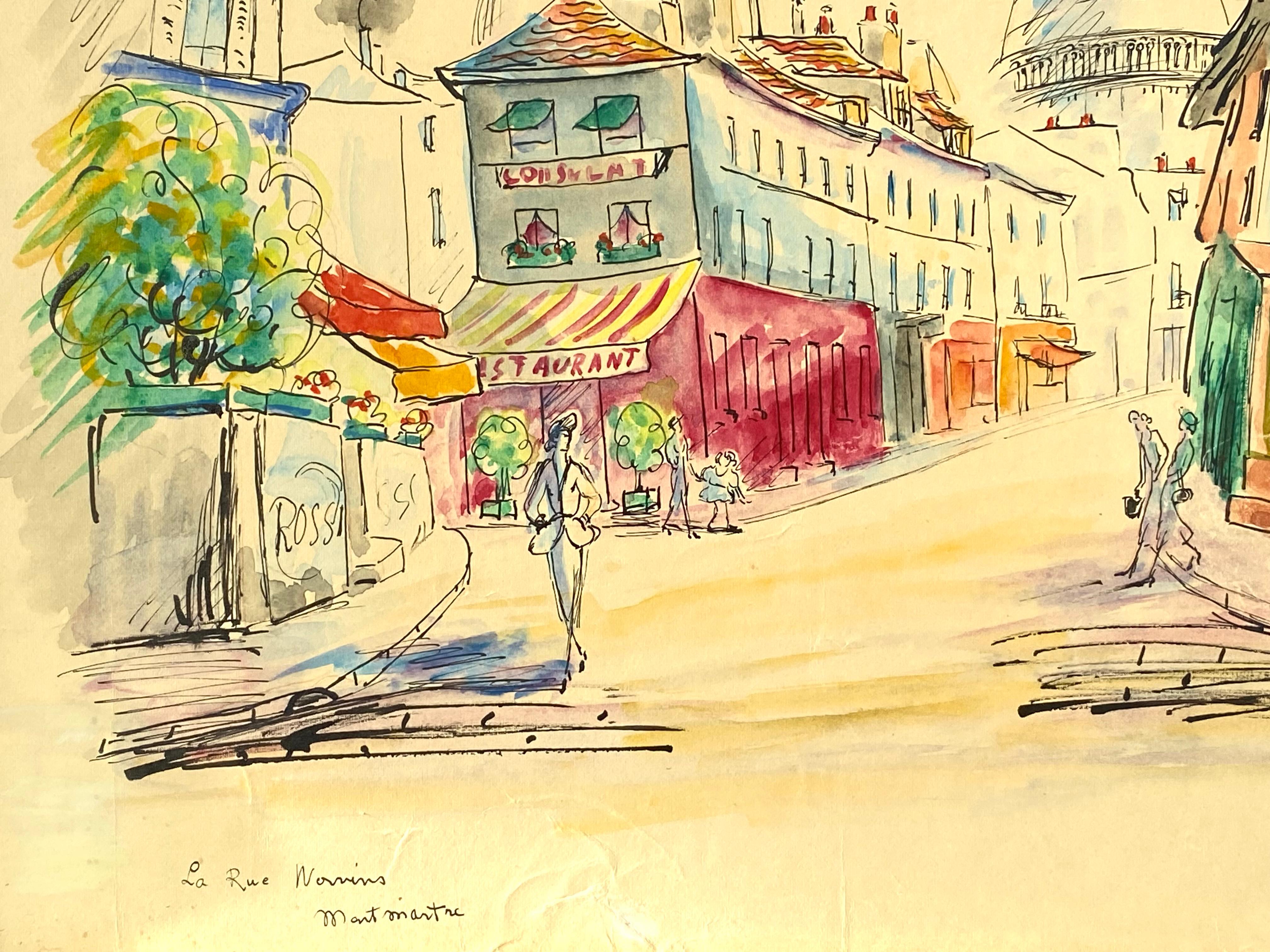 “La Rue Norvins, Montmartre” For Sale 1