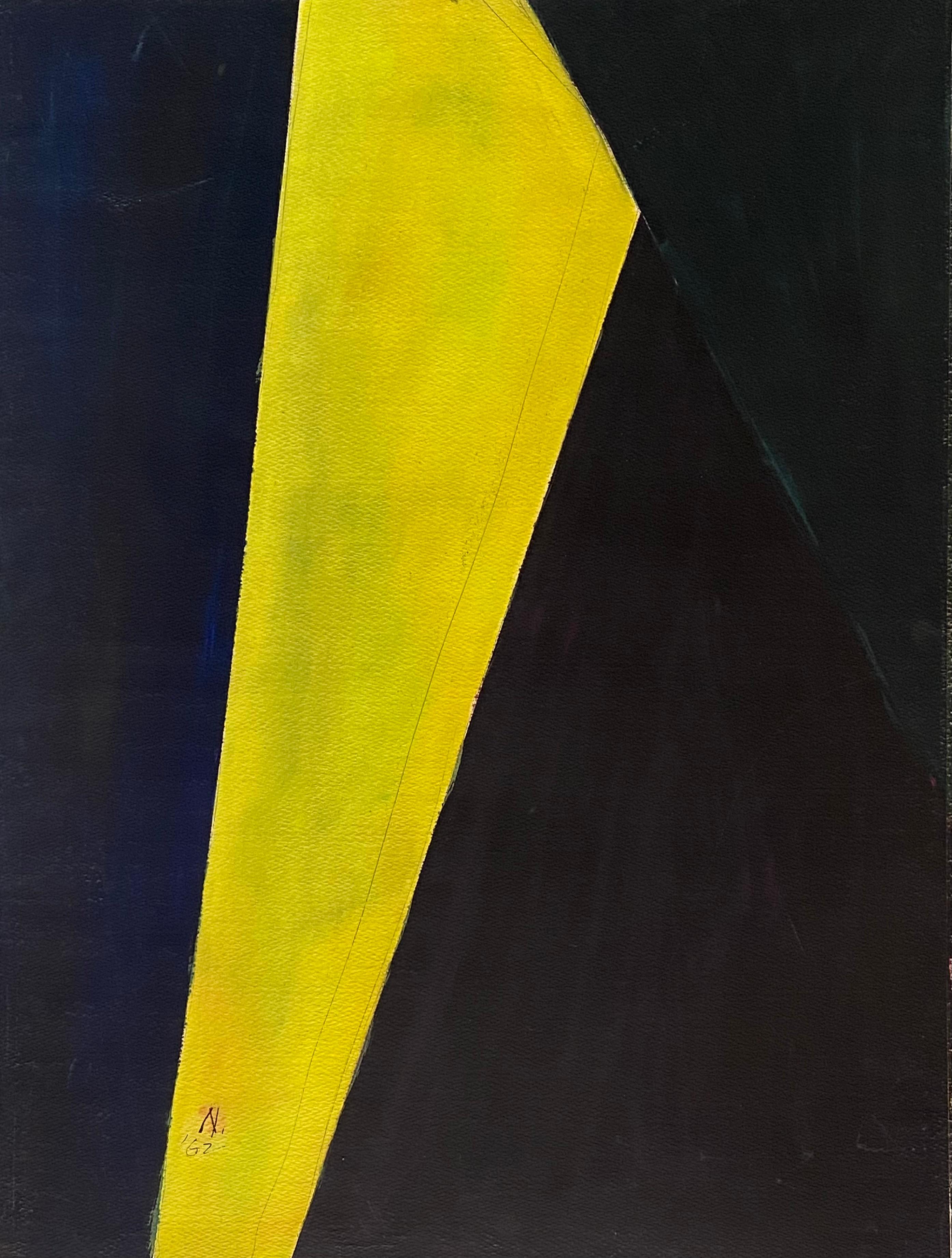 Lloyd Raymond Ney Abstract Drawing - “Abstract in Black and Yellow”