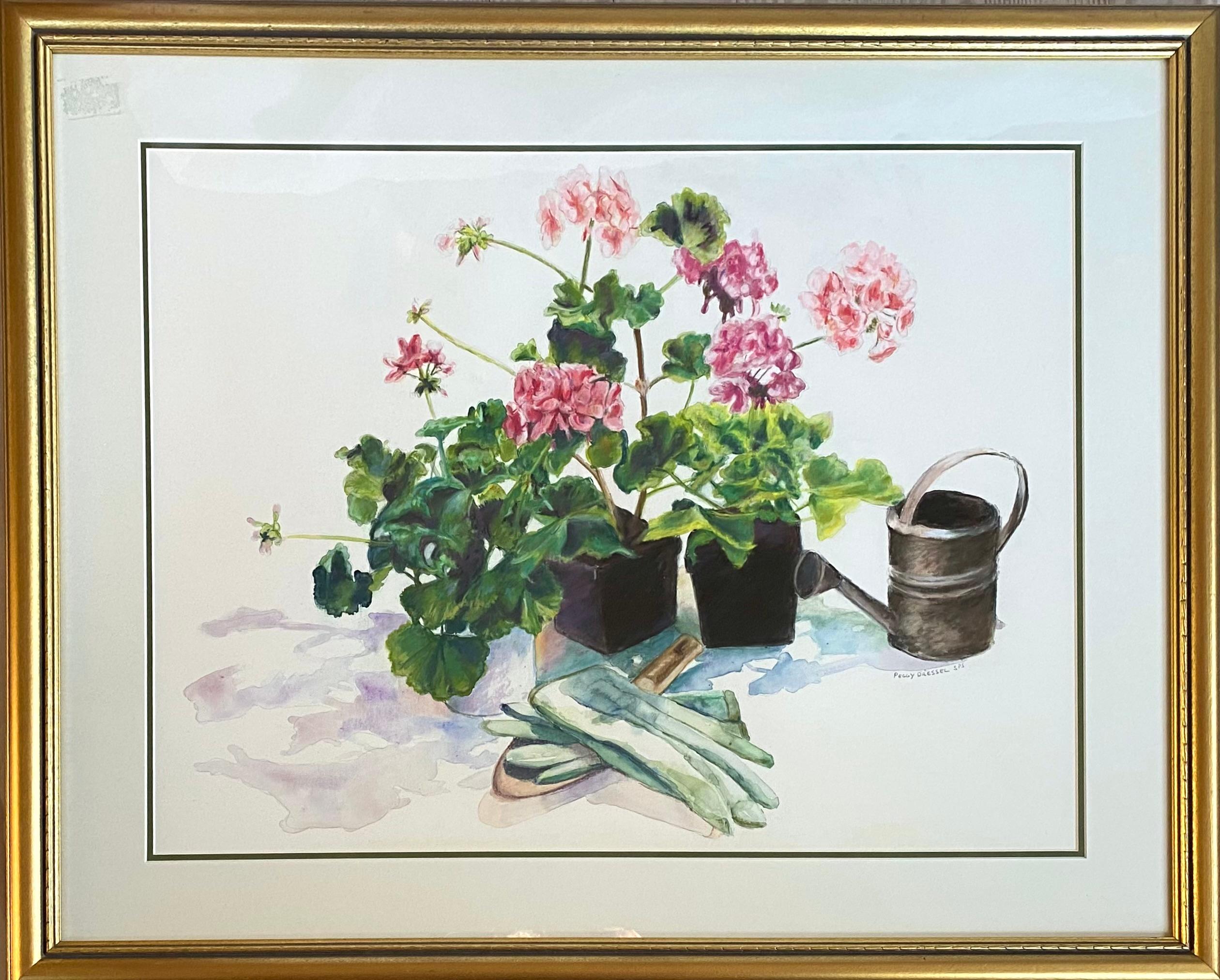 “Geraniums” - Art by Peggy Dressel