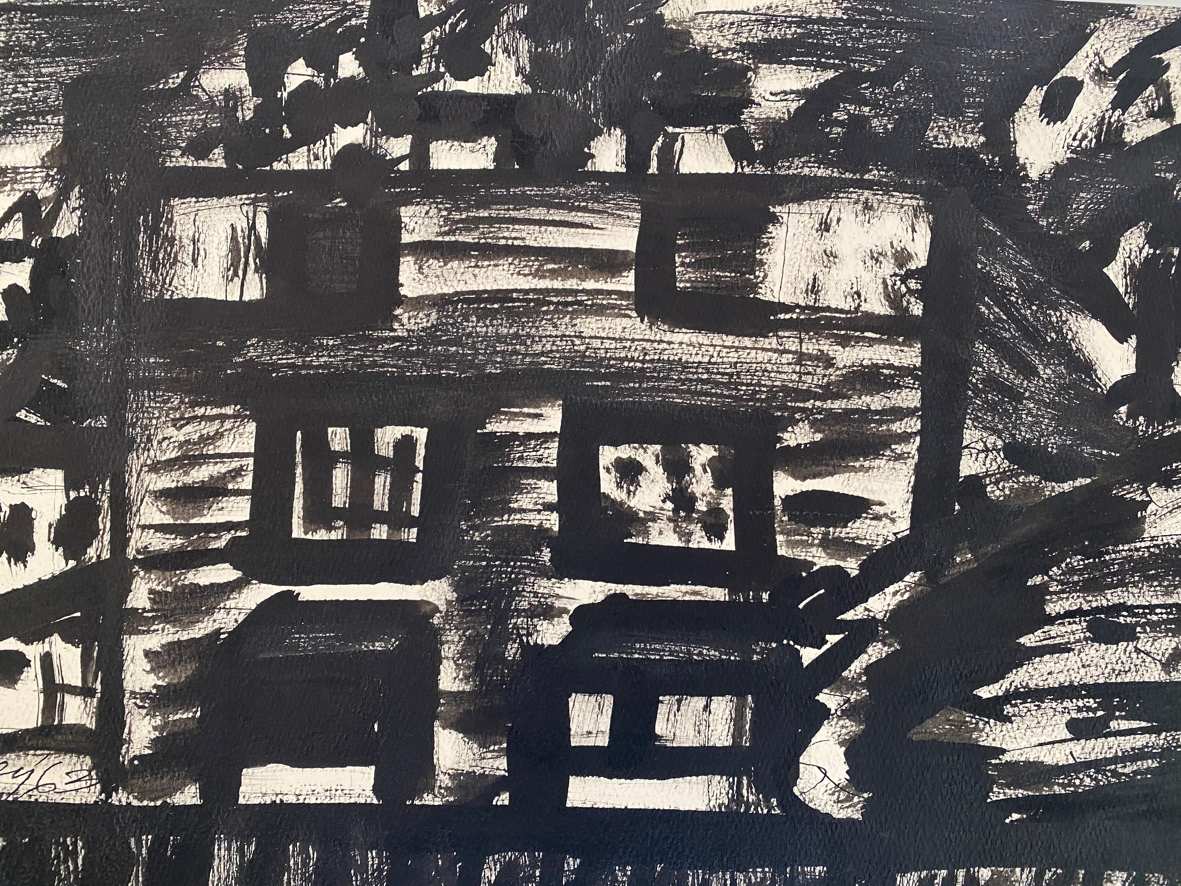 “Abstract in Black and White” - Post-Modern Art by Lloyd Raymond Ney