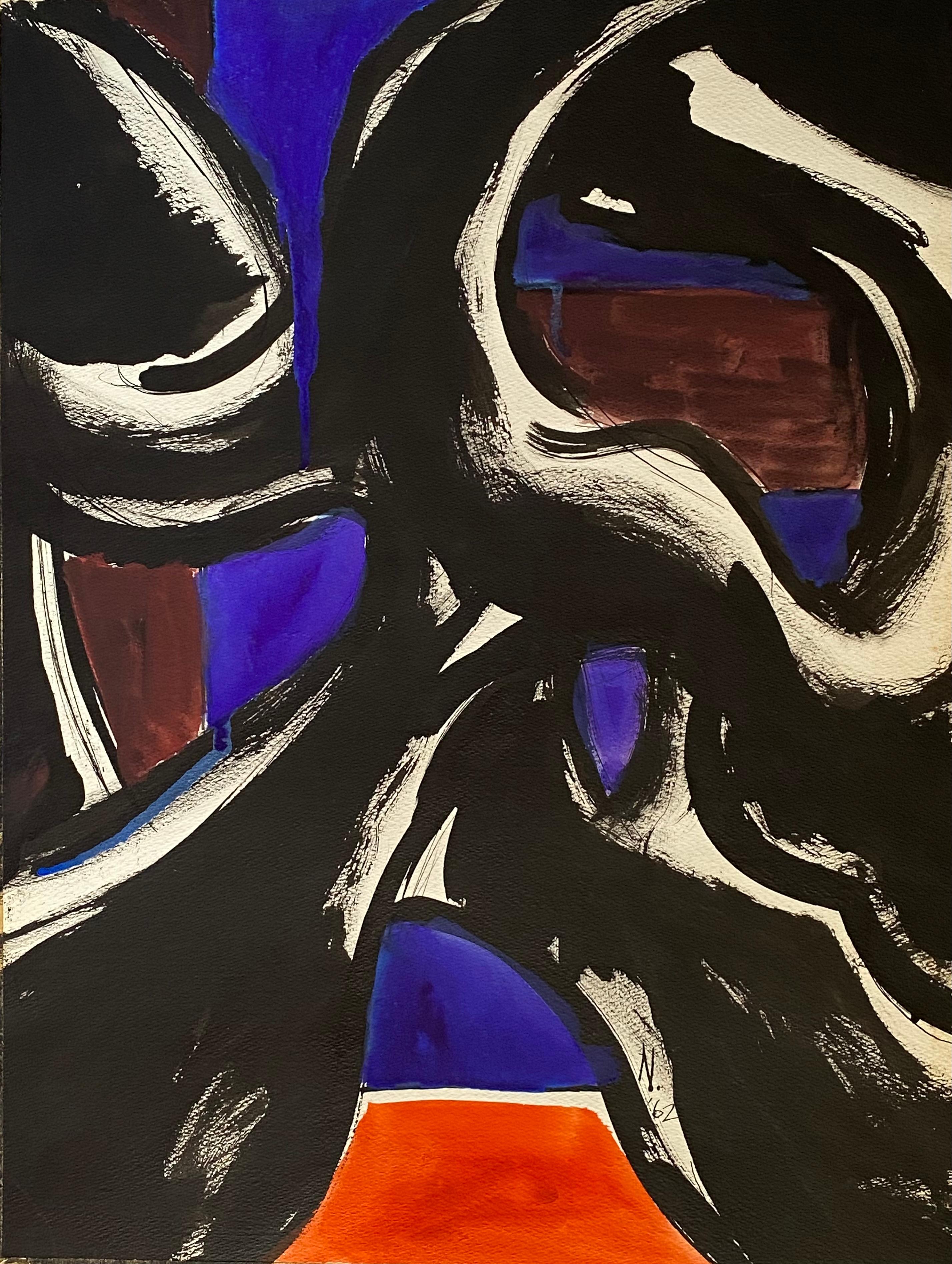 Lloyd Raymond Ney Abstract Drawing – “Abstract Face”