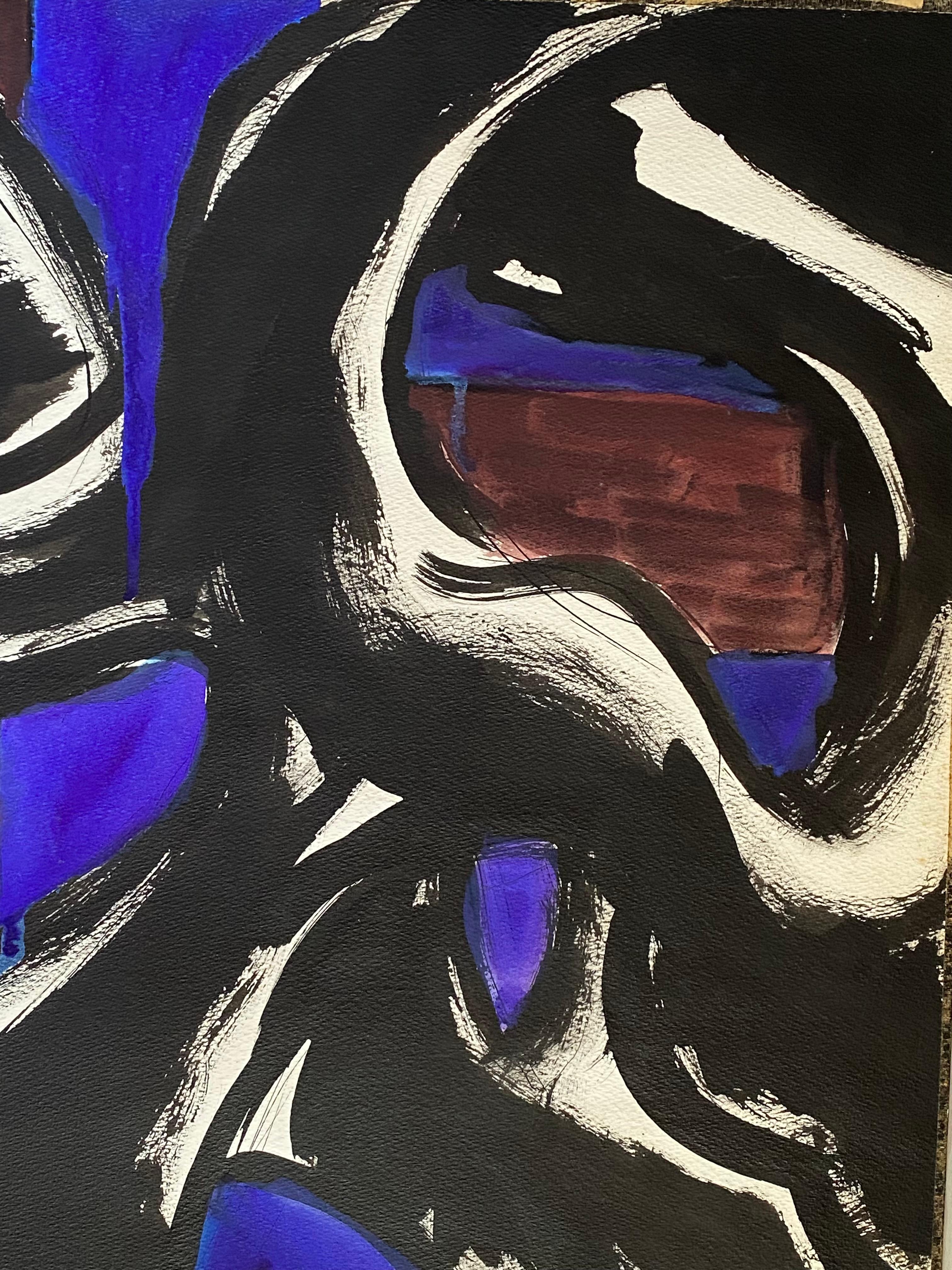 “Abstract Face” (Schwarz), Abstract Drawing, von Lloyd Raymond Ney