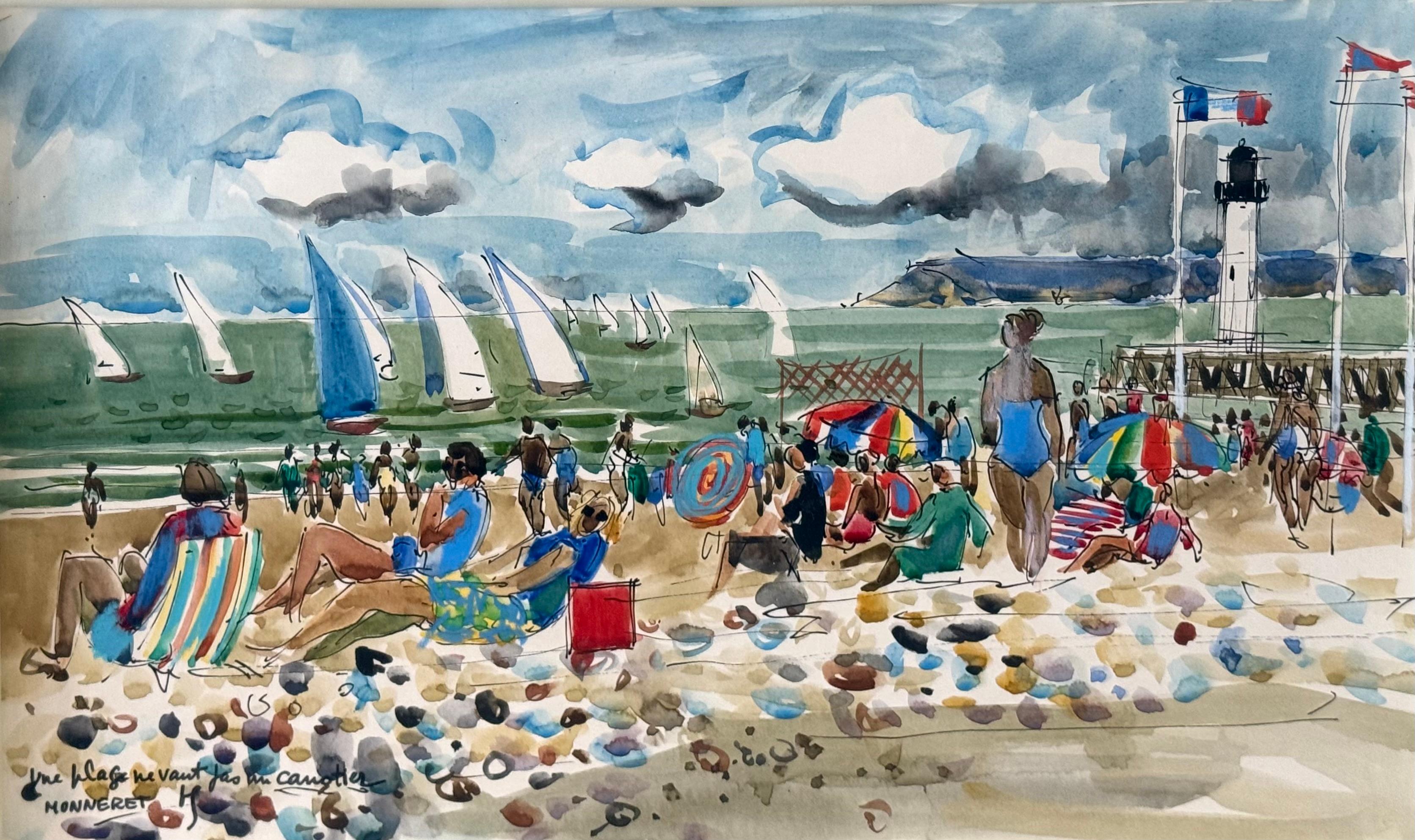 Voiliers au large de la plage