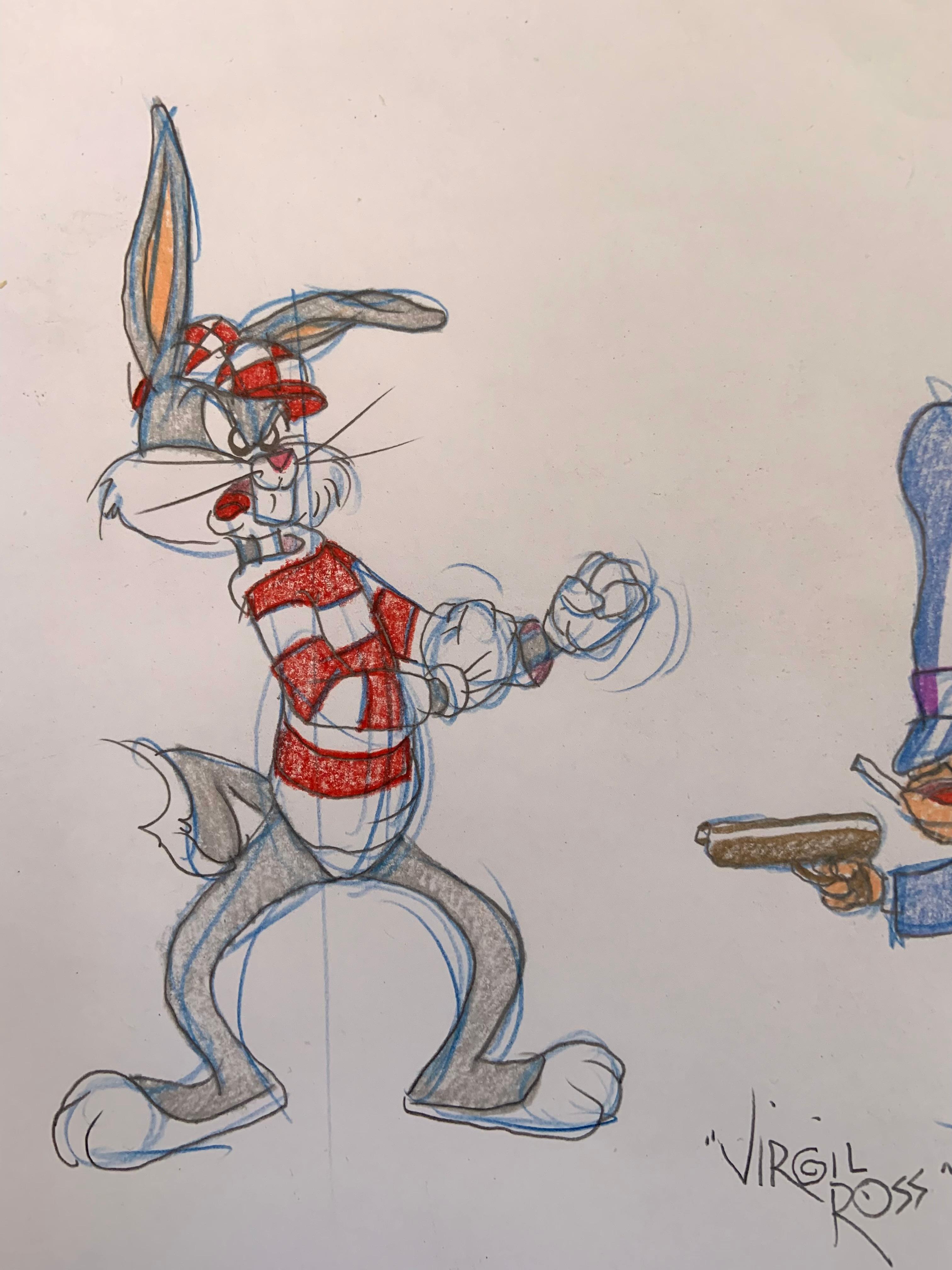 “Bugs Bunny, Rocky and Mugsy” - Art by Virgil Ross