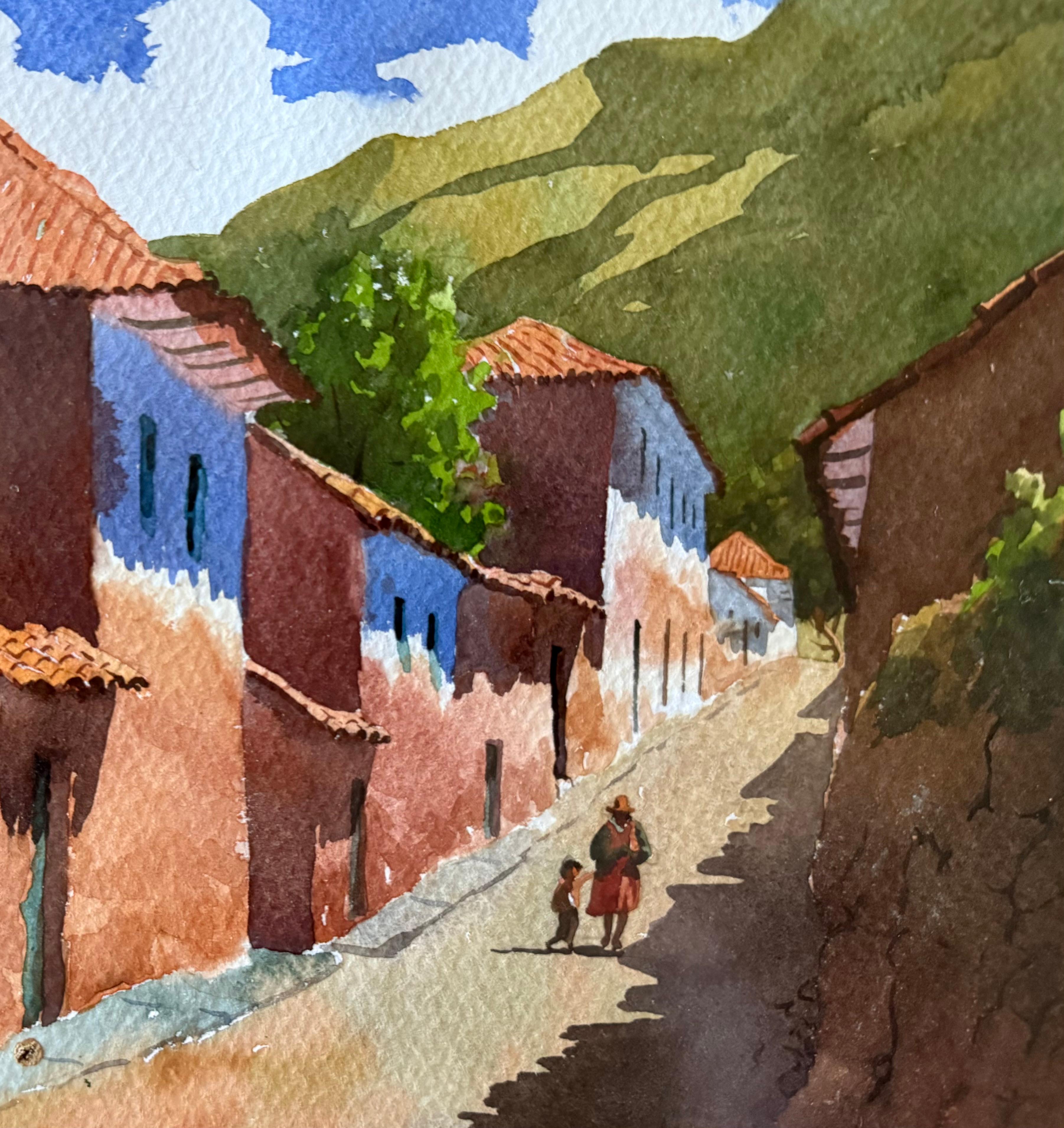 “A Peruvian Village” - Contemporary Art by Roberto Vargas