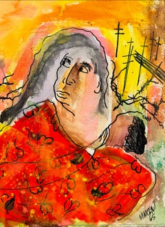 Figurative Zeichnungen und Aquarelle auf Papier