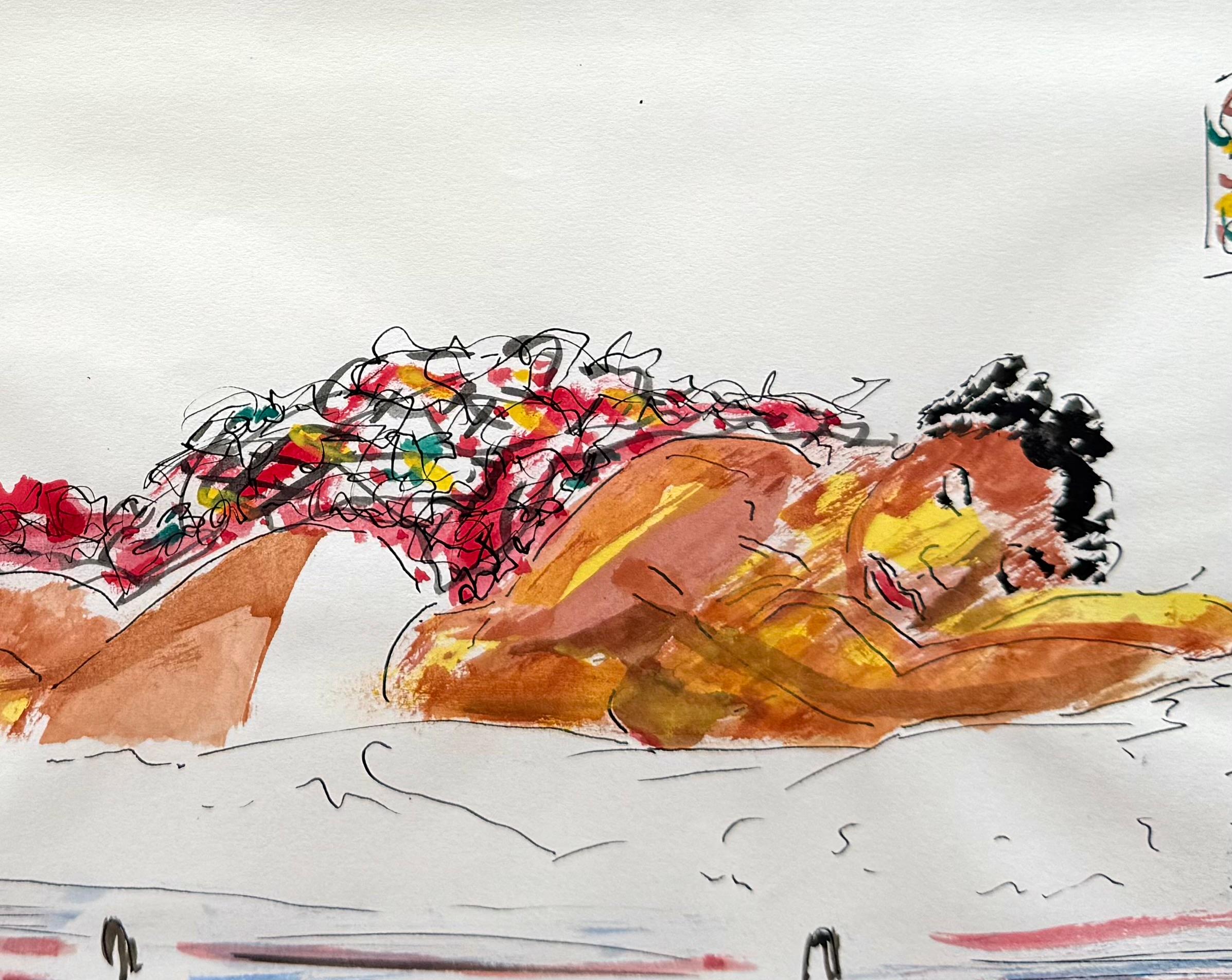 “Siesta” - Figurative Art Beige de  Vincent D. Smith