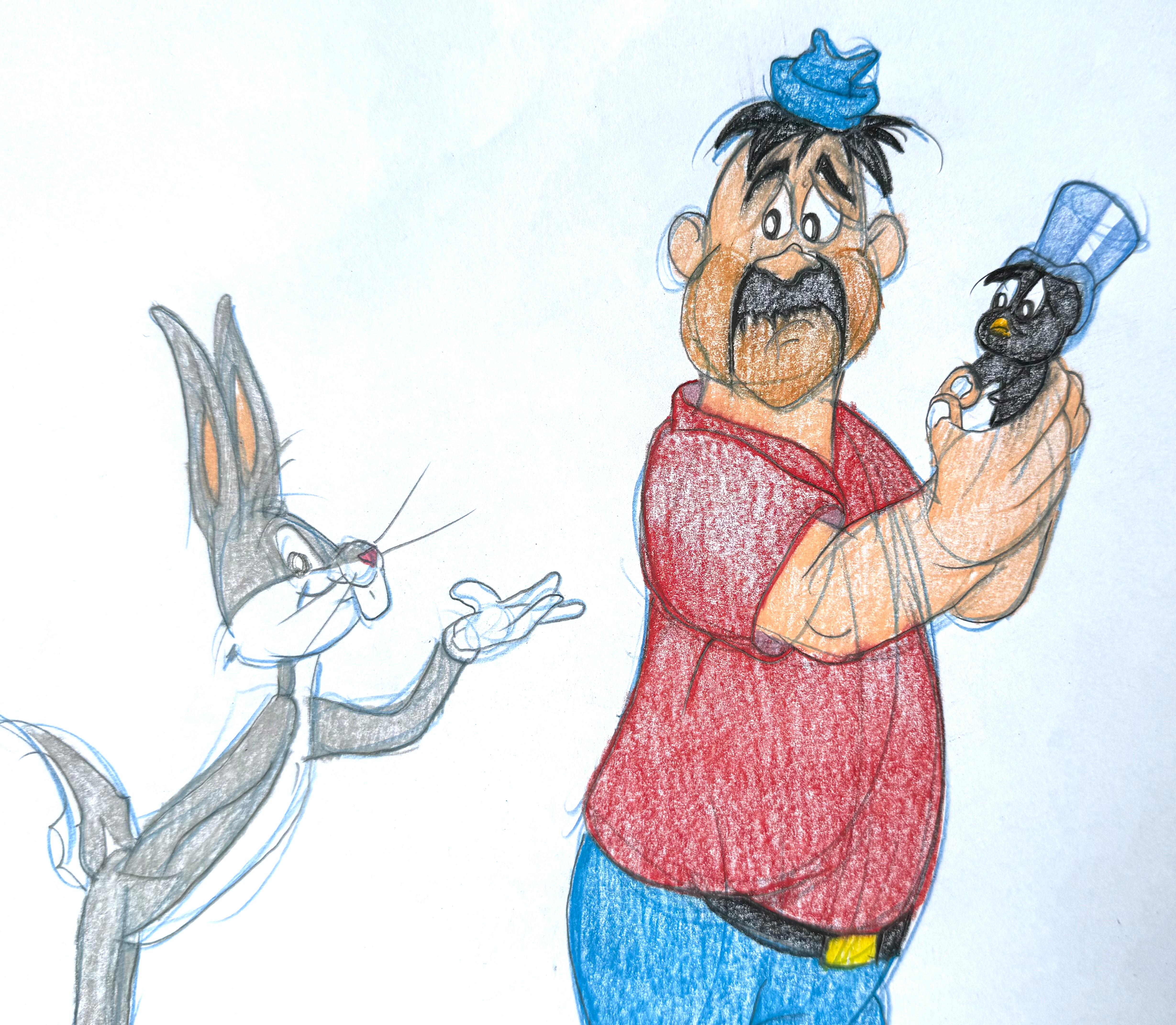 “Bugs Bunny & Rocky” - Other Art Style Art by Virgil Ross