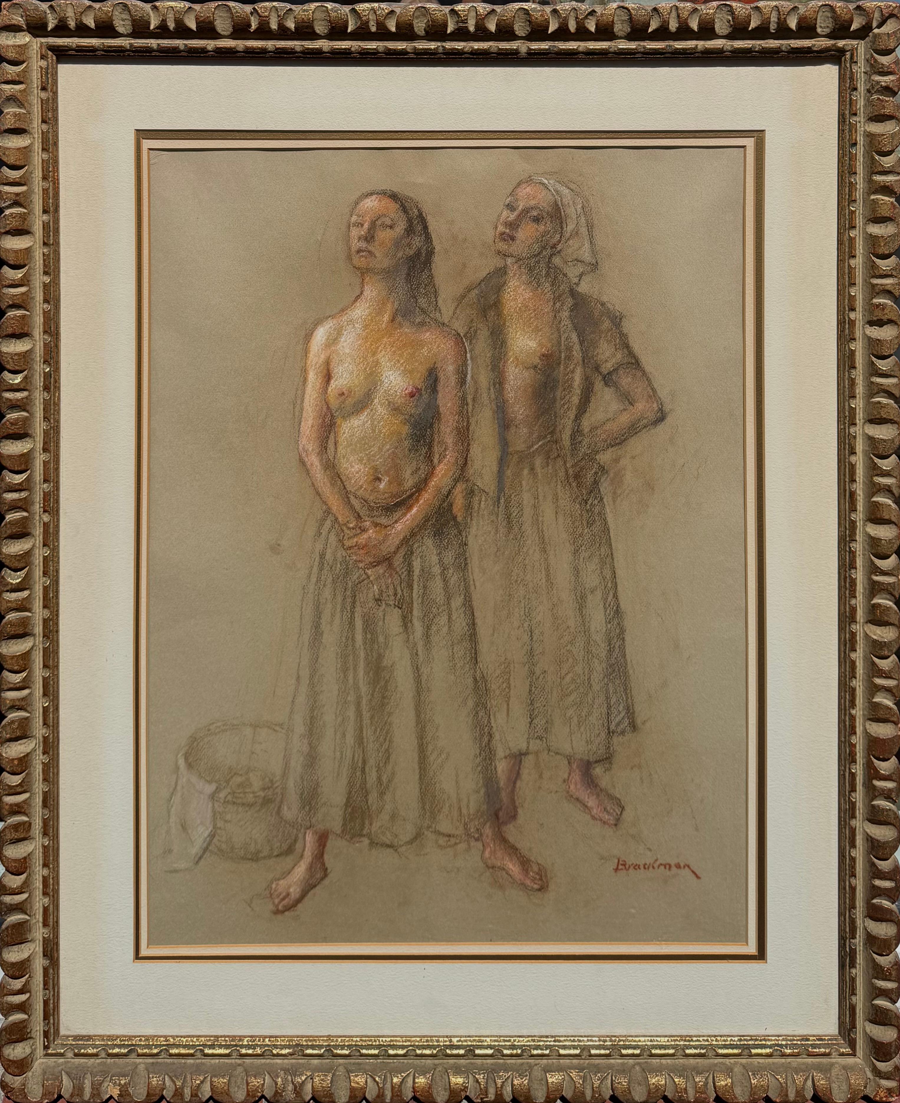 “Standing Female Nudes” - Academic Art by Robert Brackman