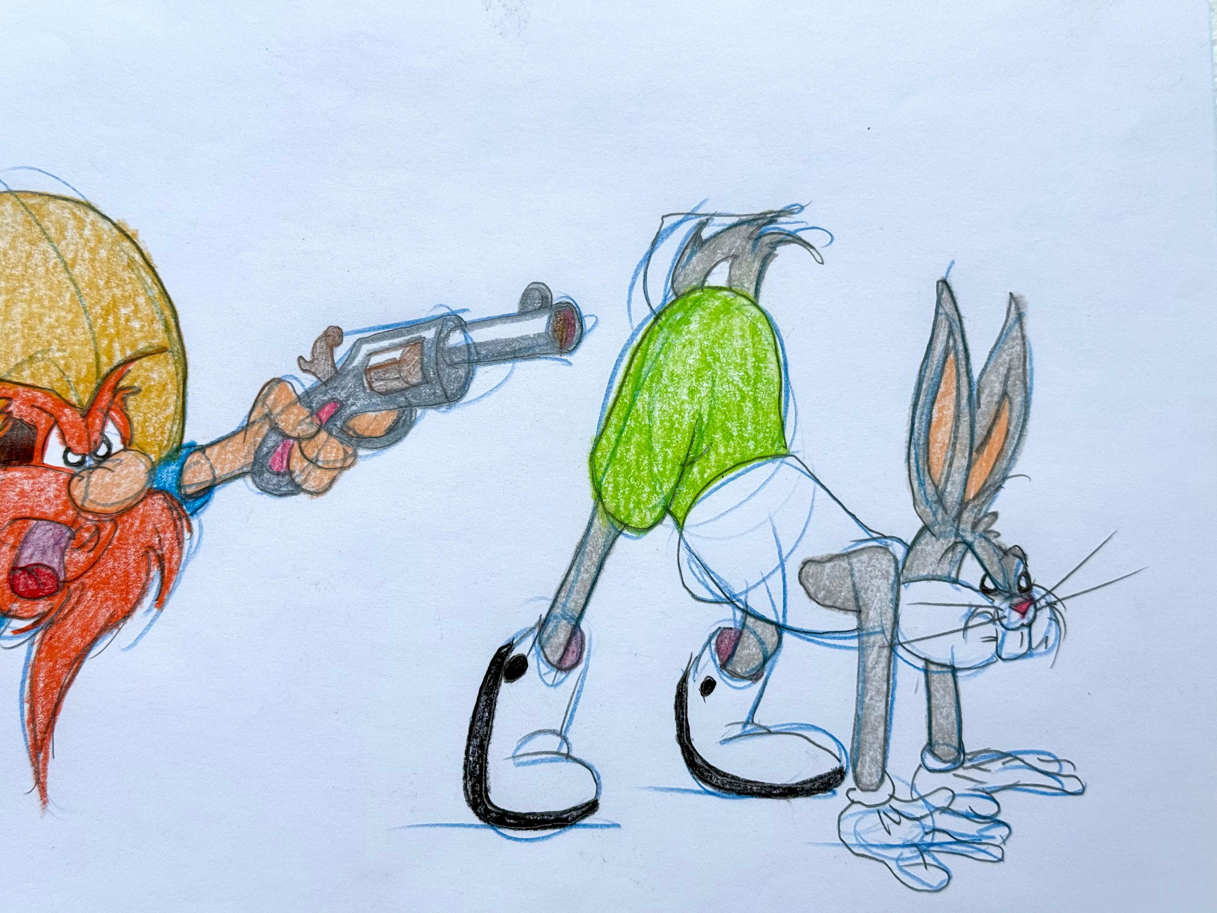 “Bugs Bunny & Yosemite Sam” - Other Art Style Art by Virgil Ross