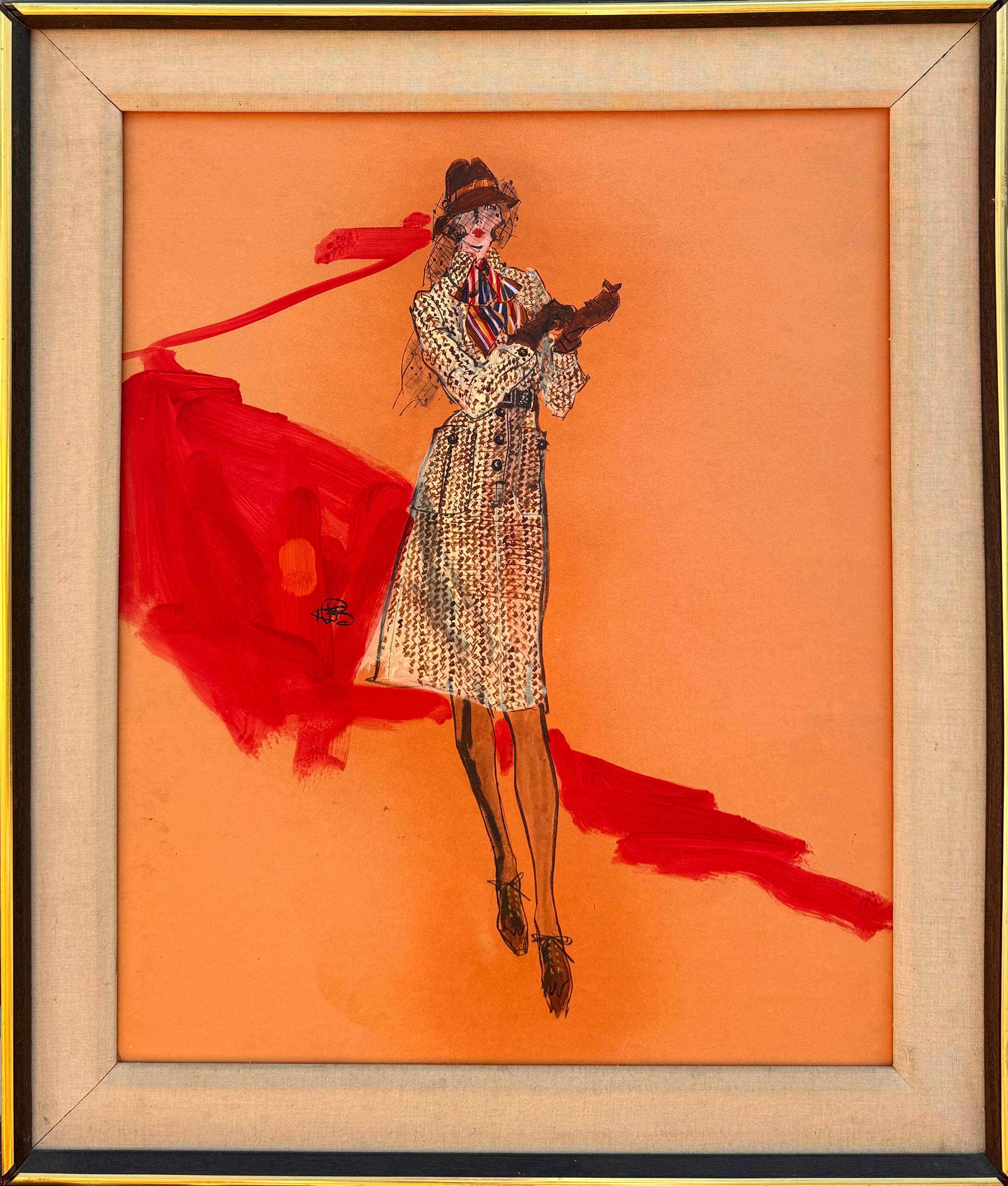 “Woman with Colorful Scarf” - Art by Kenneth Paul Block