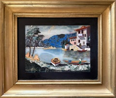 "Pietra DURA Villa am See mit Figur"