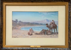 “Orientalist Arab on Camel Landscape”