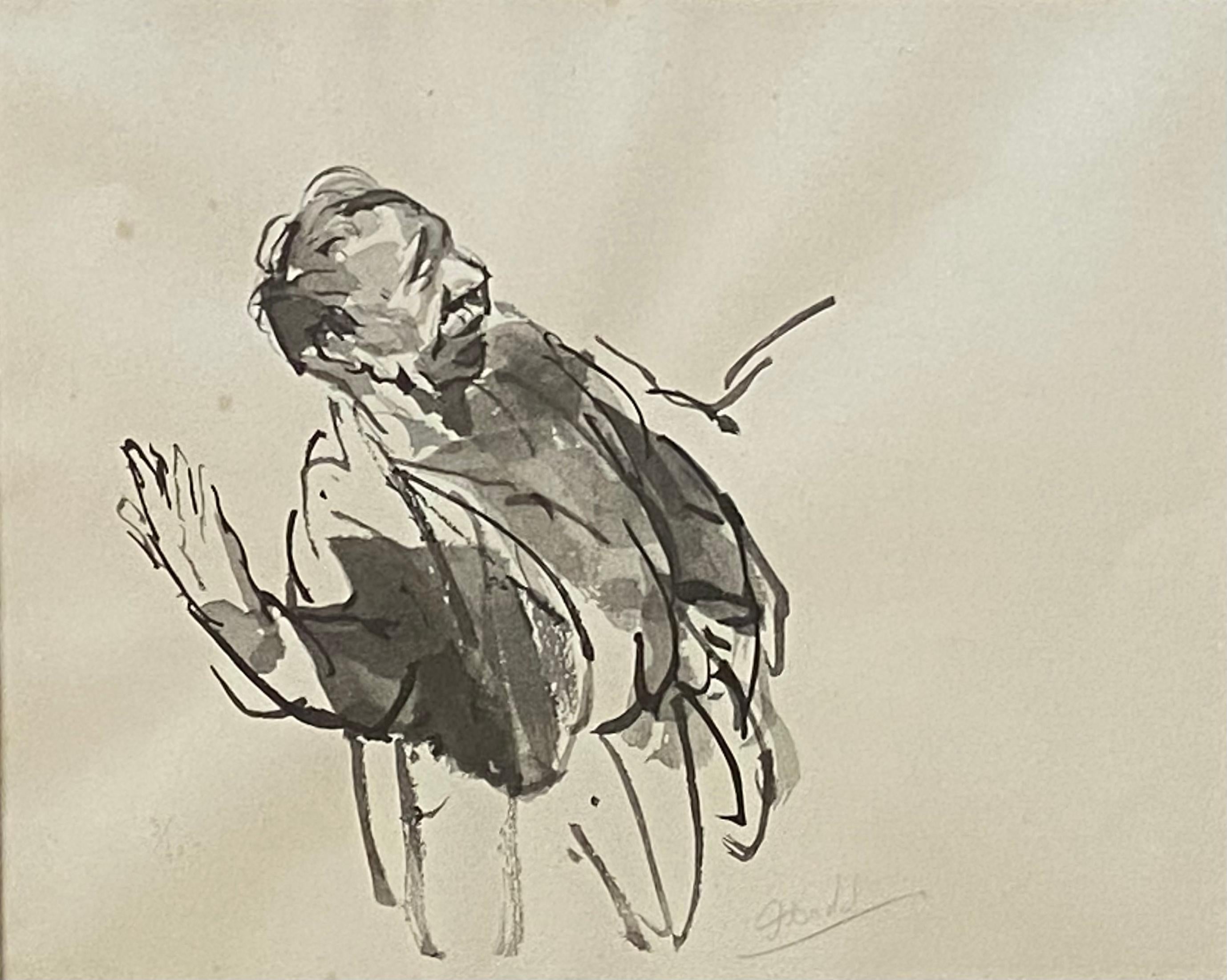 Jules Chadel Figurative Art - “The Gesturing Man”