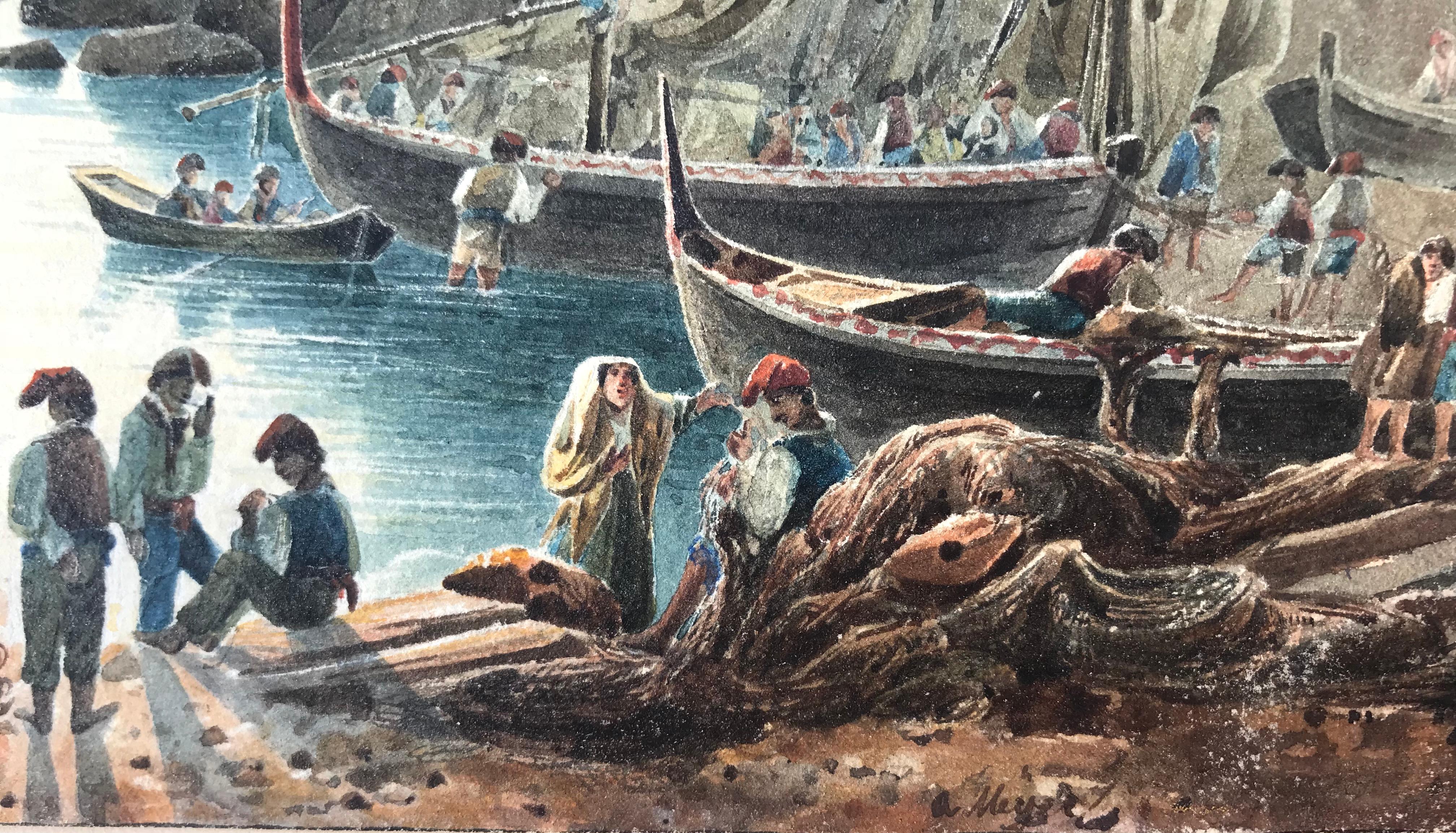 Aquarelle sur papier de l'artiste néerlandais Anthony Andreas Meijiers.  Signé en bas à droite.  Condition :  Excellent.  Non encadré.

Anthony Andreas de Meijiers ou Meyer était un Néerlandais actif au milieu du XIXe siècle.  Ses tableaux ont été