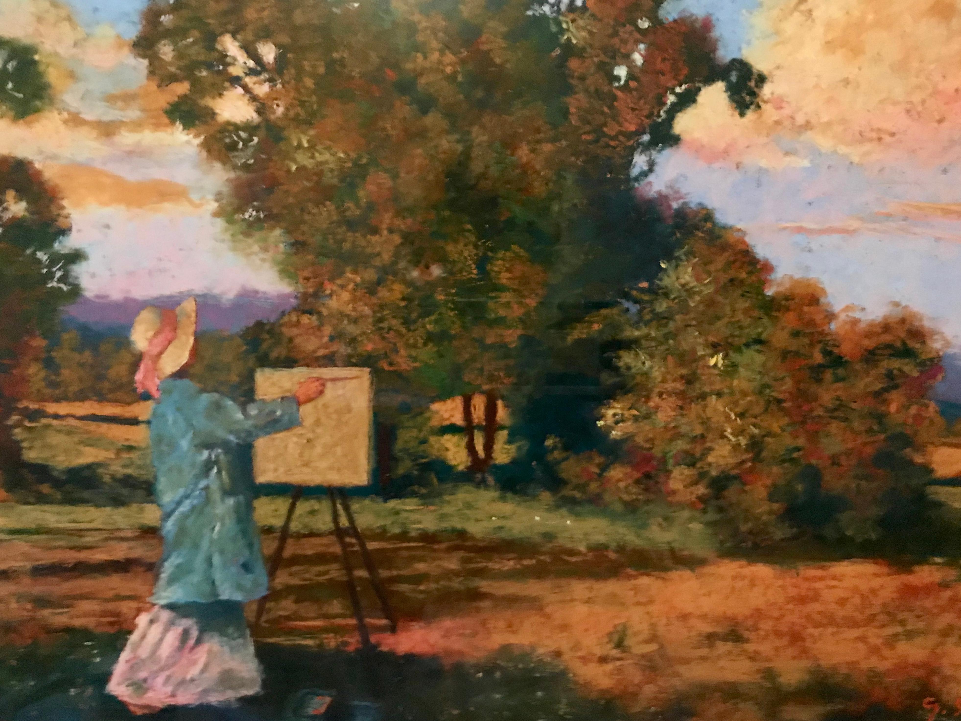 “Plein-Aire Painter” - Post-Impressionist Painting by Eugene Sparkman Jr.