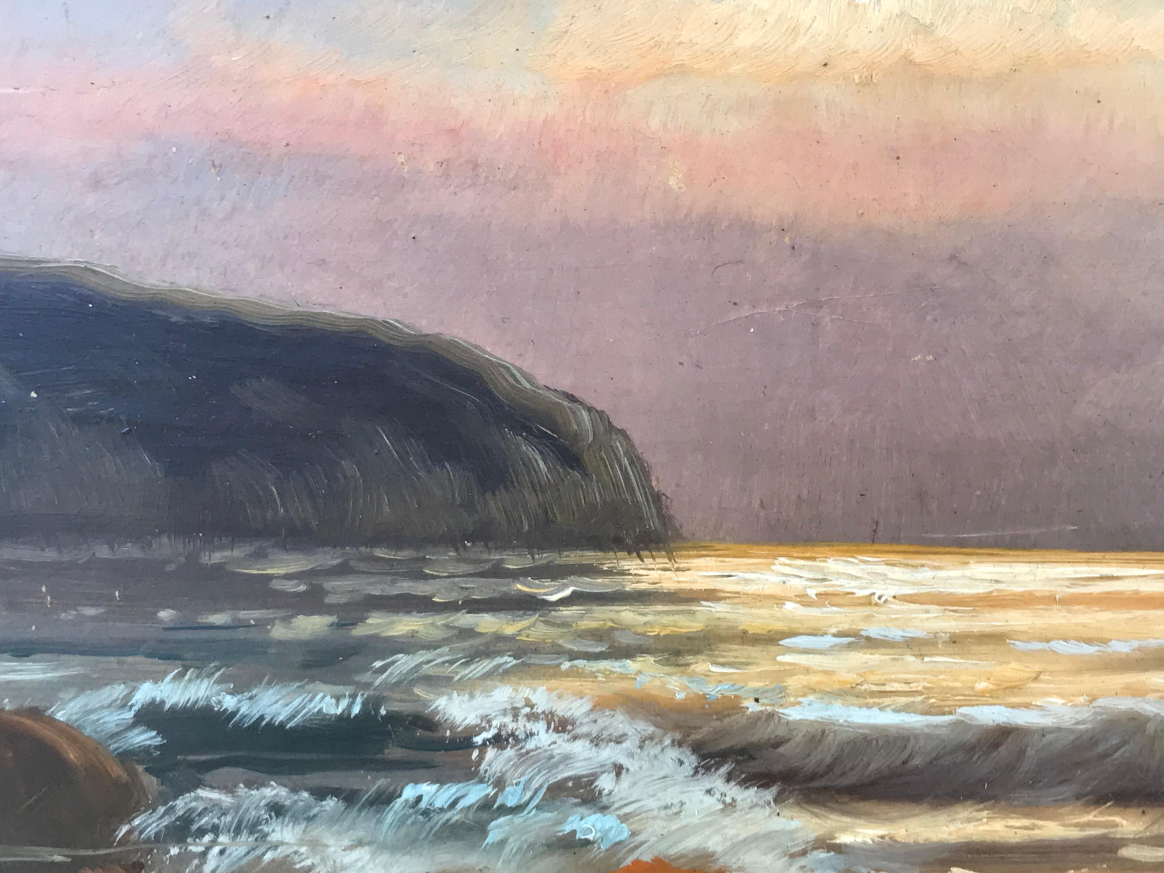 ”Twilight Laguna Beach” - Post-Impressionist Painting by Robert William Wood