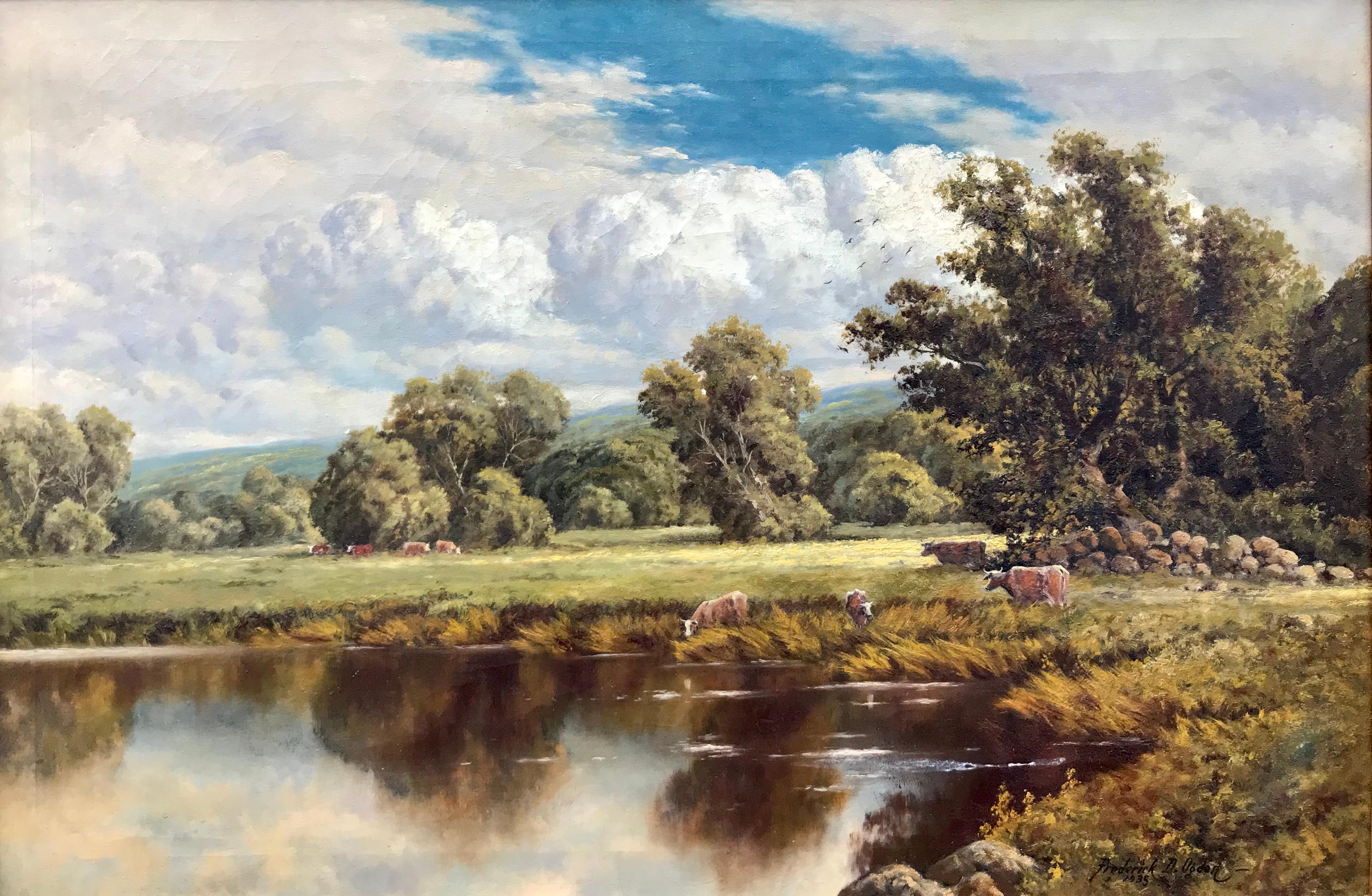 Landscape Painting Frederick D. Ogden - La prairie boisée