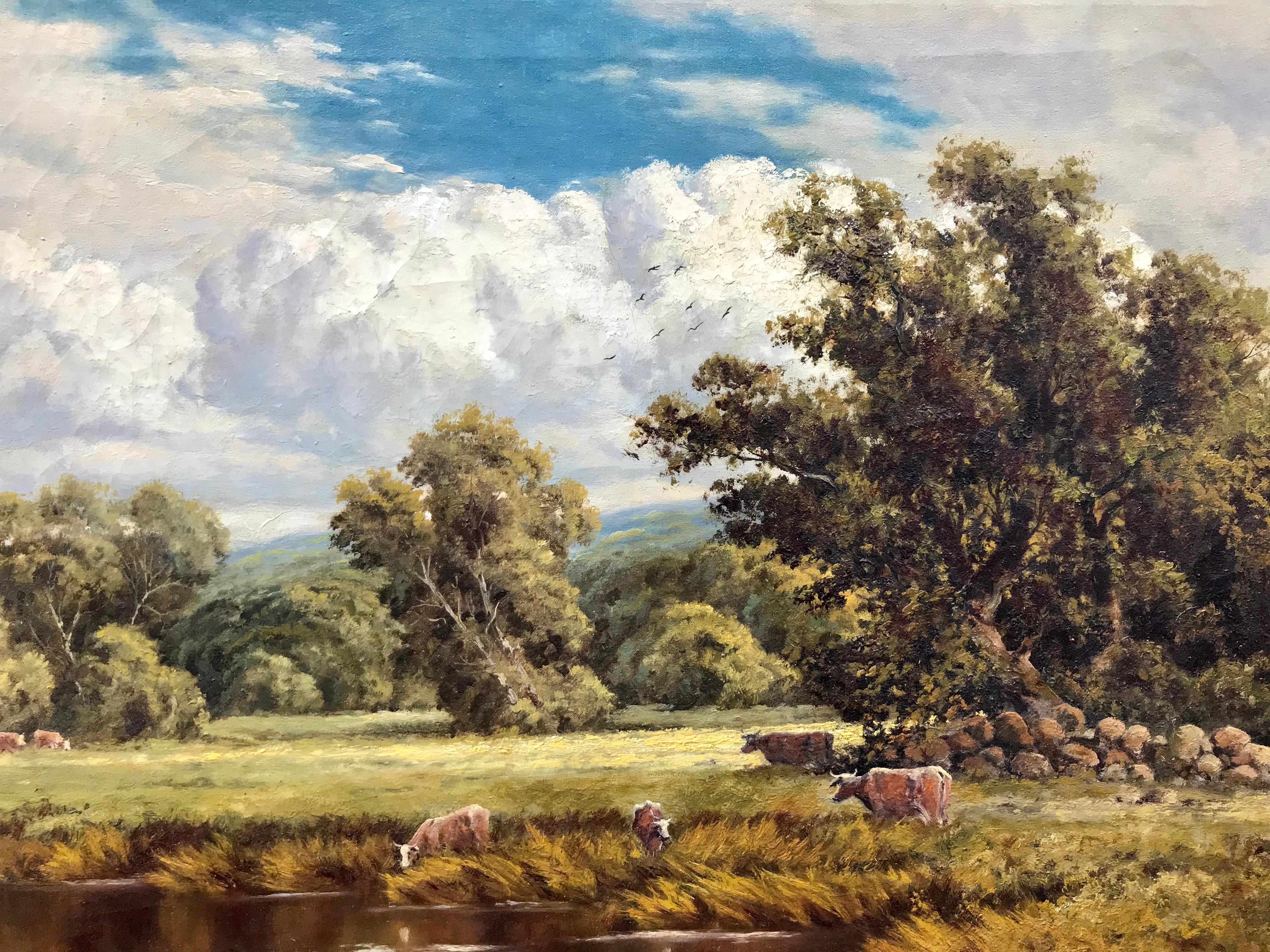 La prairie boisée - Beige Landscape Painting par Frederick D. Ogden