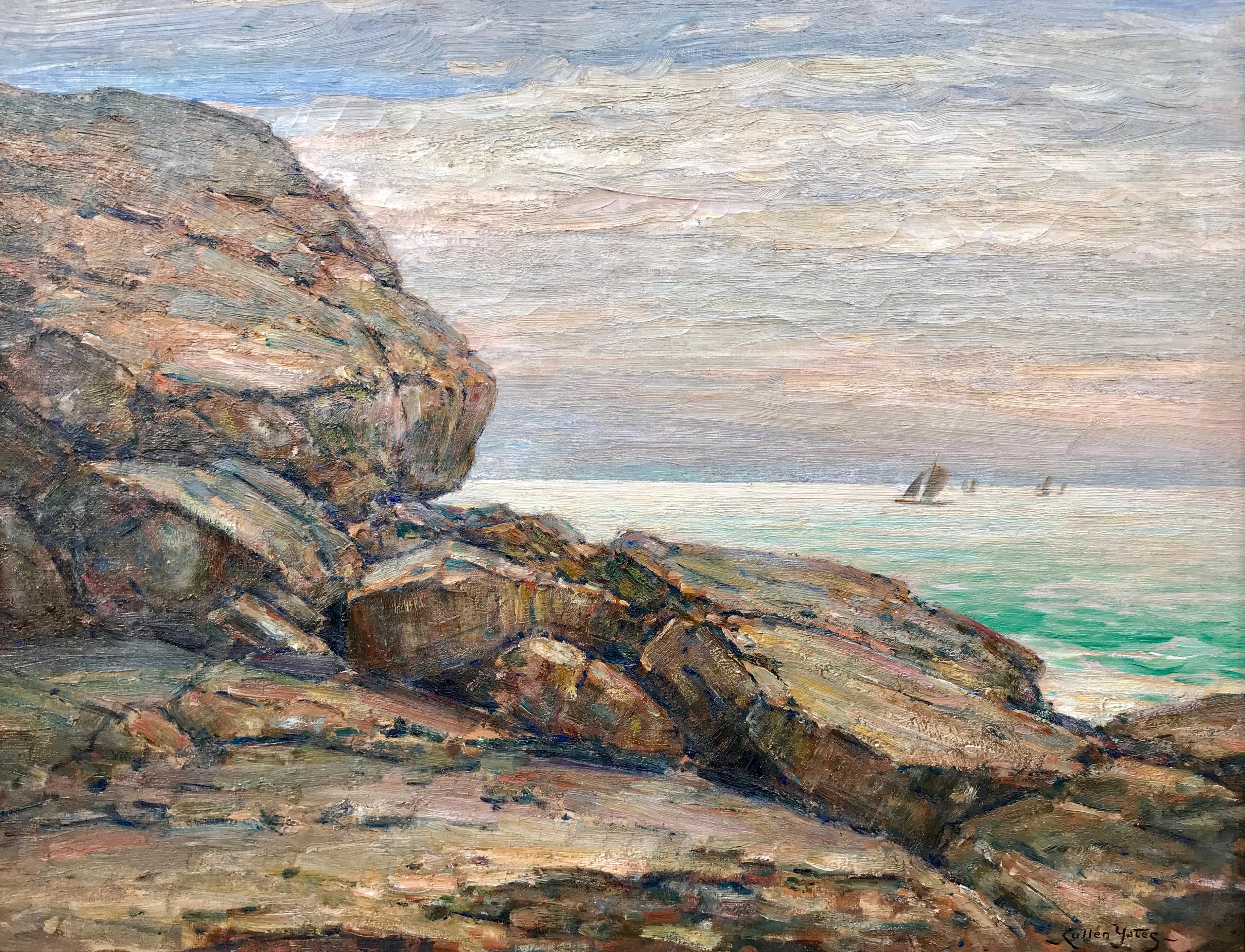 Cullen (Owen Cullen) Yates Landscape Painting - “Sailboats off Cape Ann”