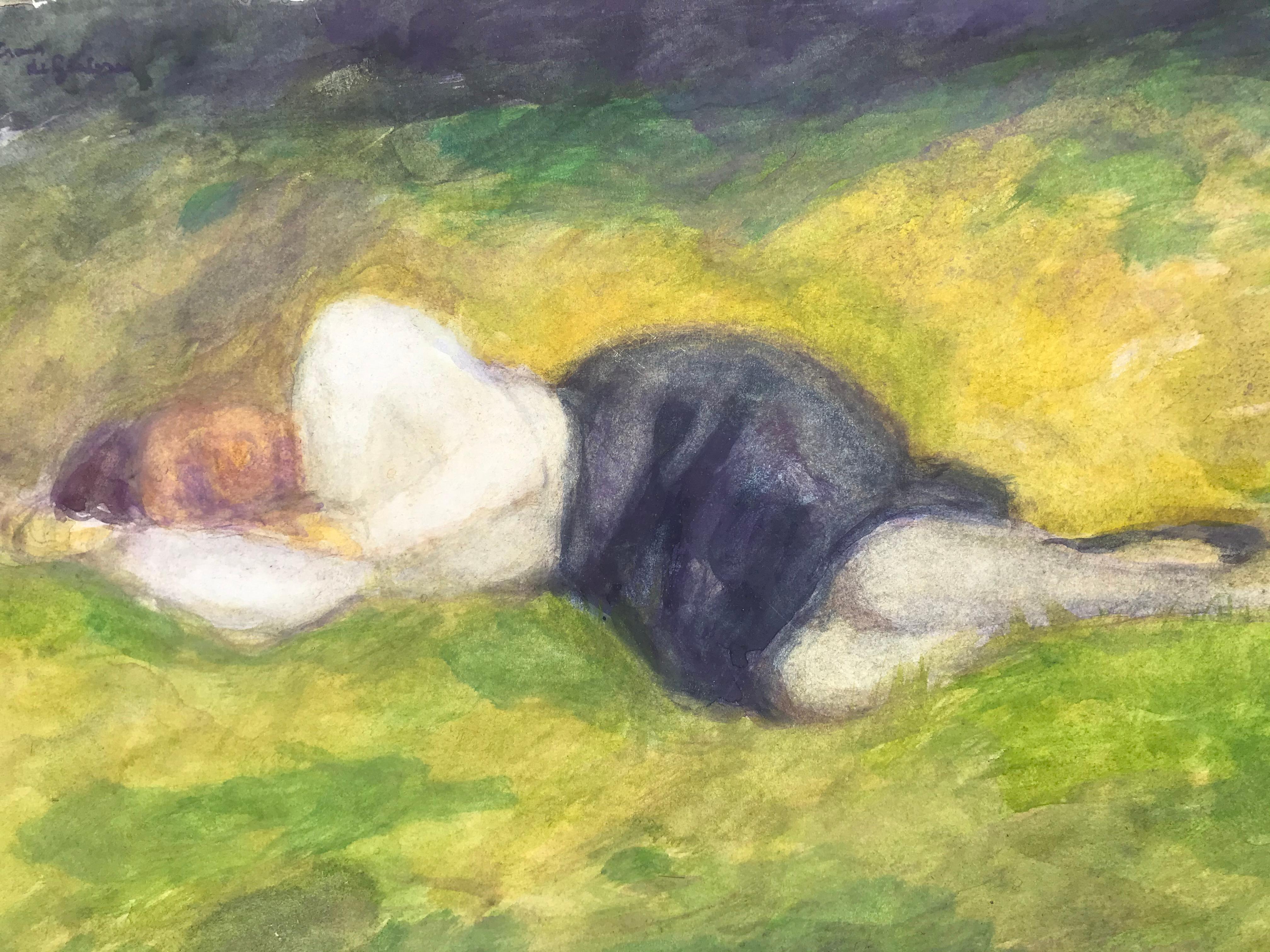 “Sleeping Woman” - Post-War Art by Frans de Geetere