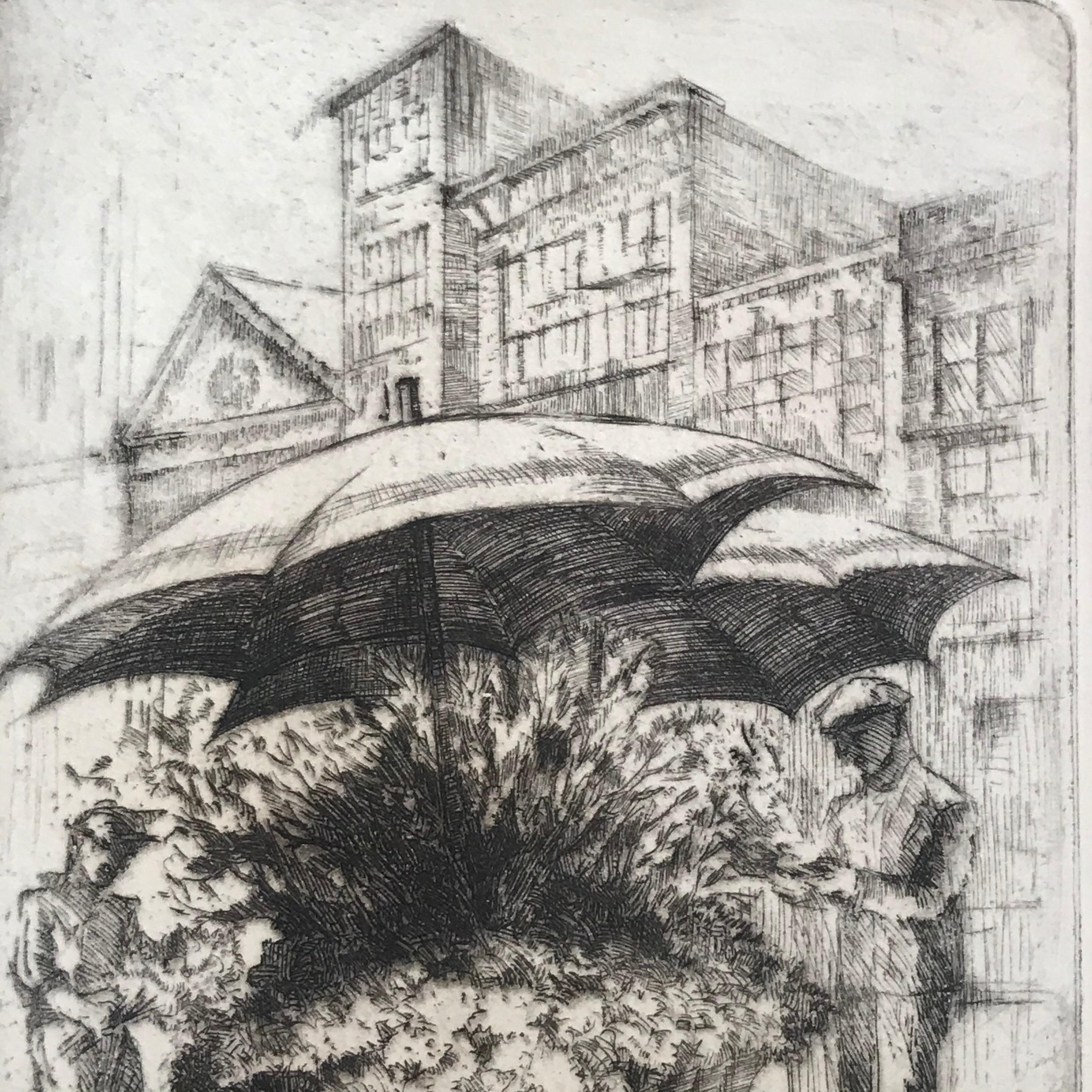“Flower Stand, San Francisco” - Academic Print by Harriet Gene Roudebush 