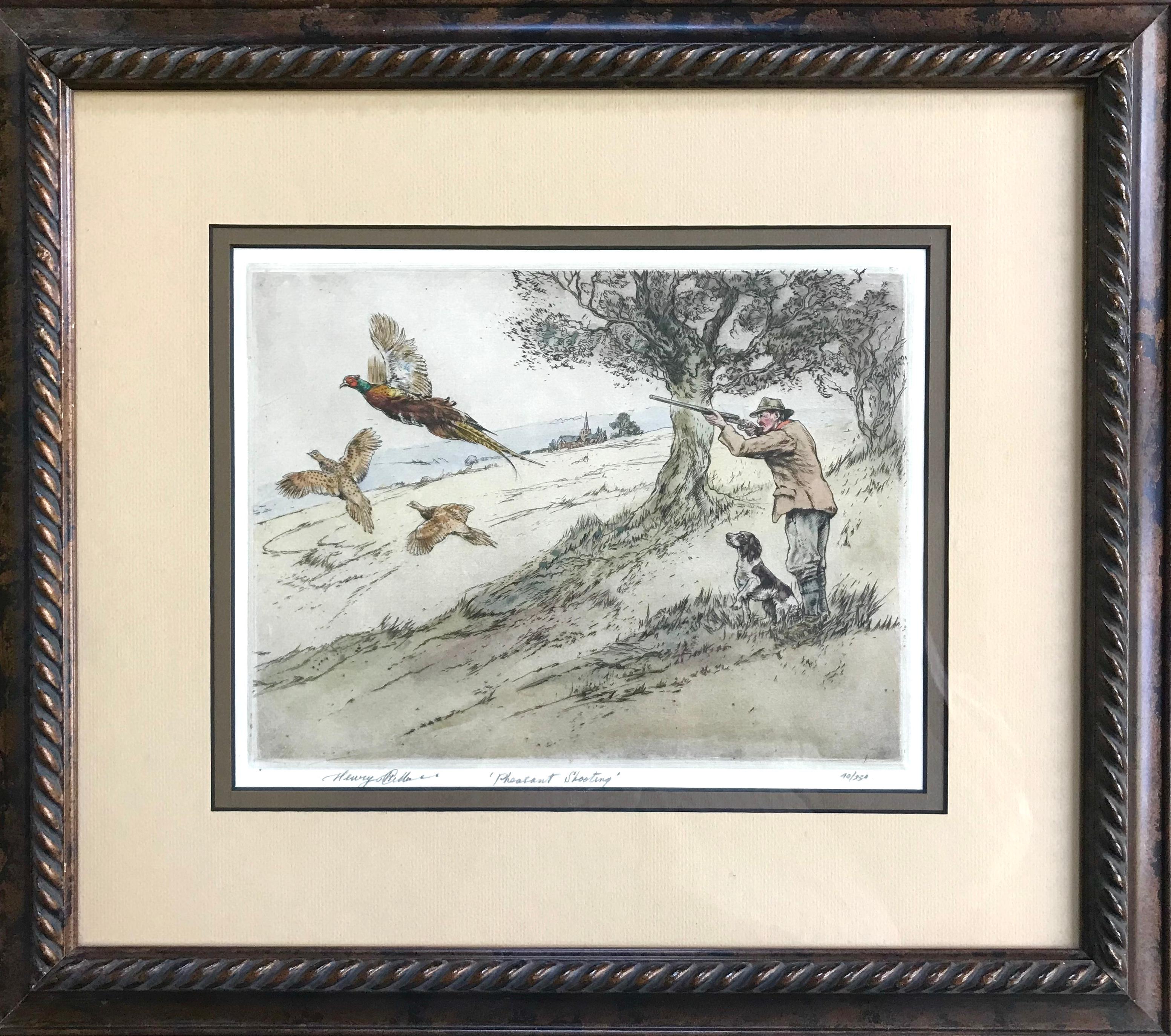 Henry Wilkinson Figurative Print - “Pheasant Shooting”