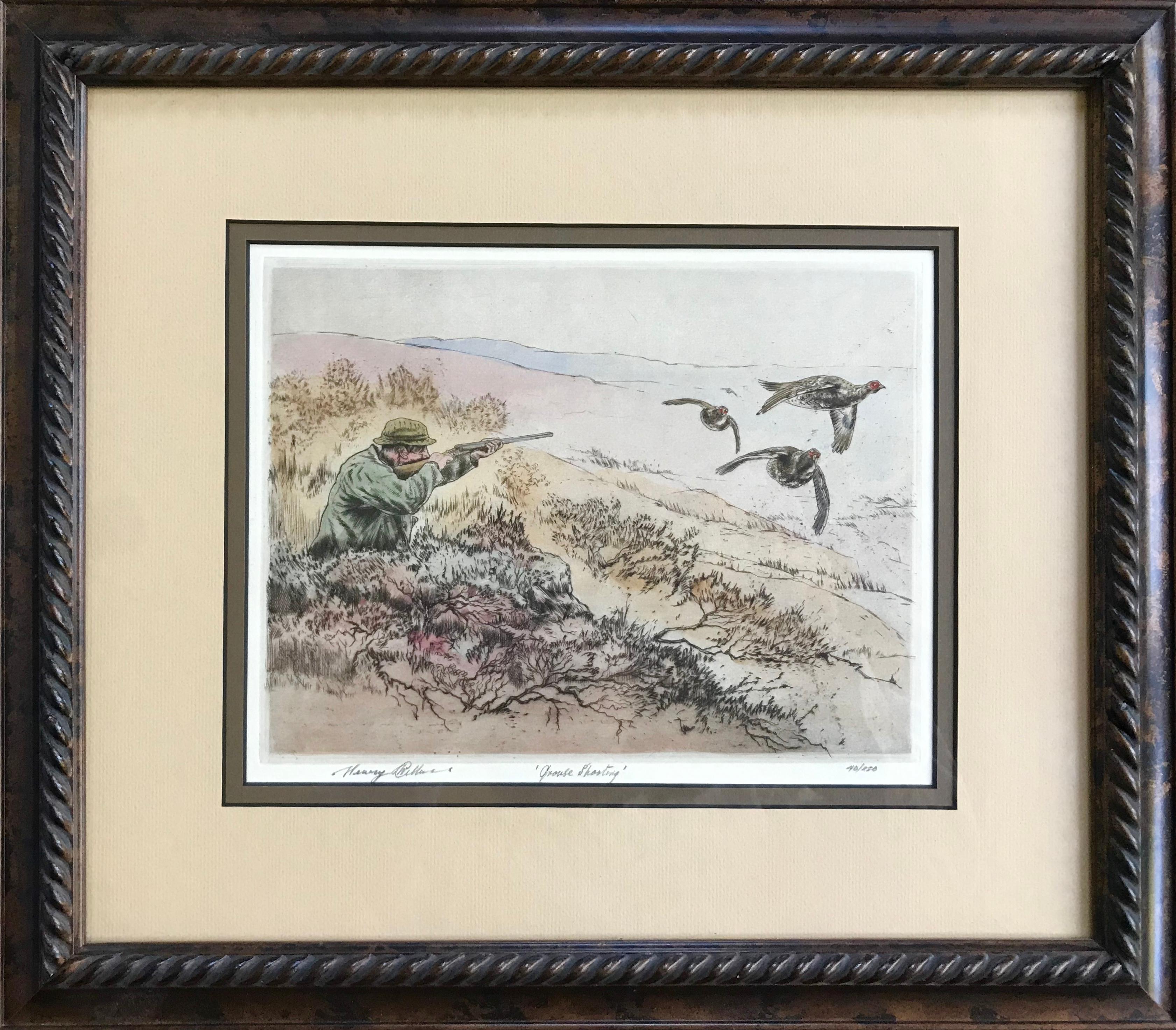 Henry Wilkinson Figurative Print - “Grouse Shooting”