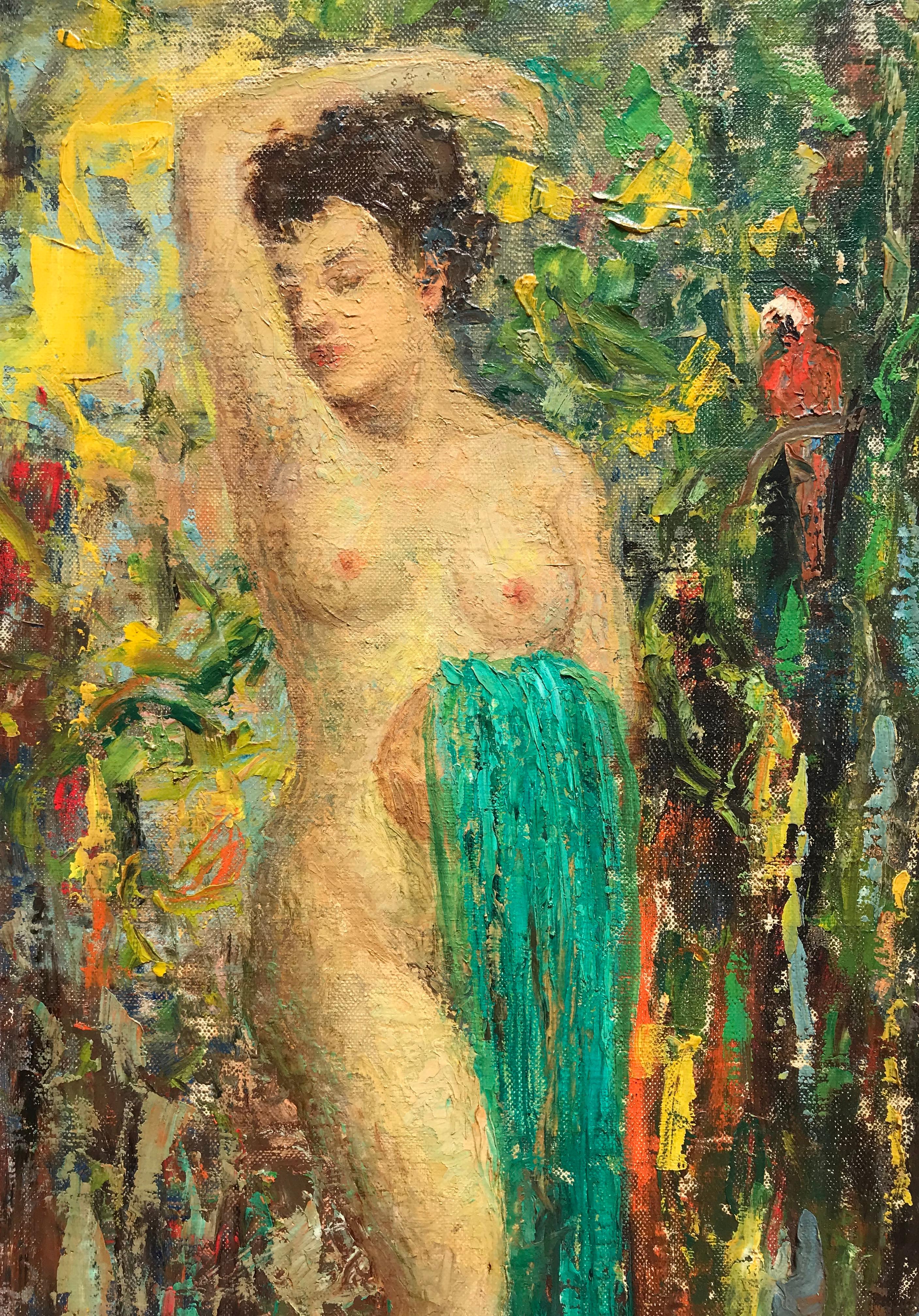 “Standing Nude” - Painting by George Beline