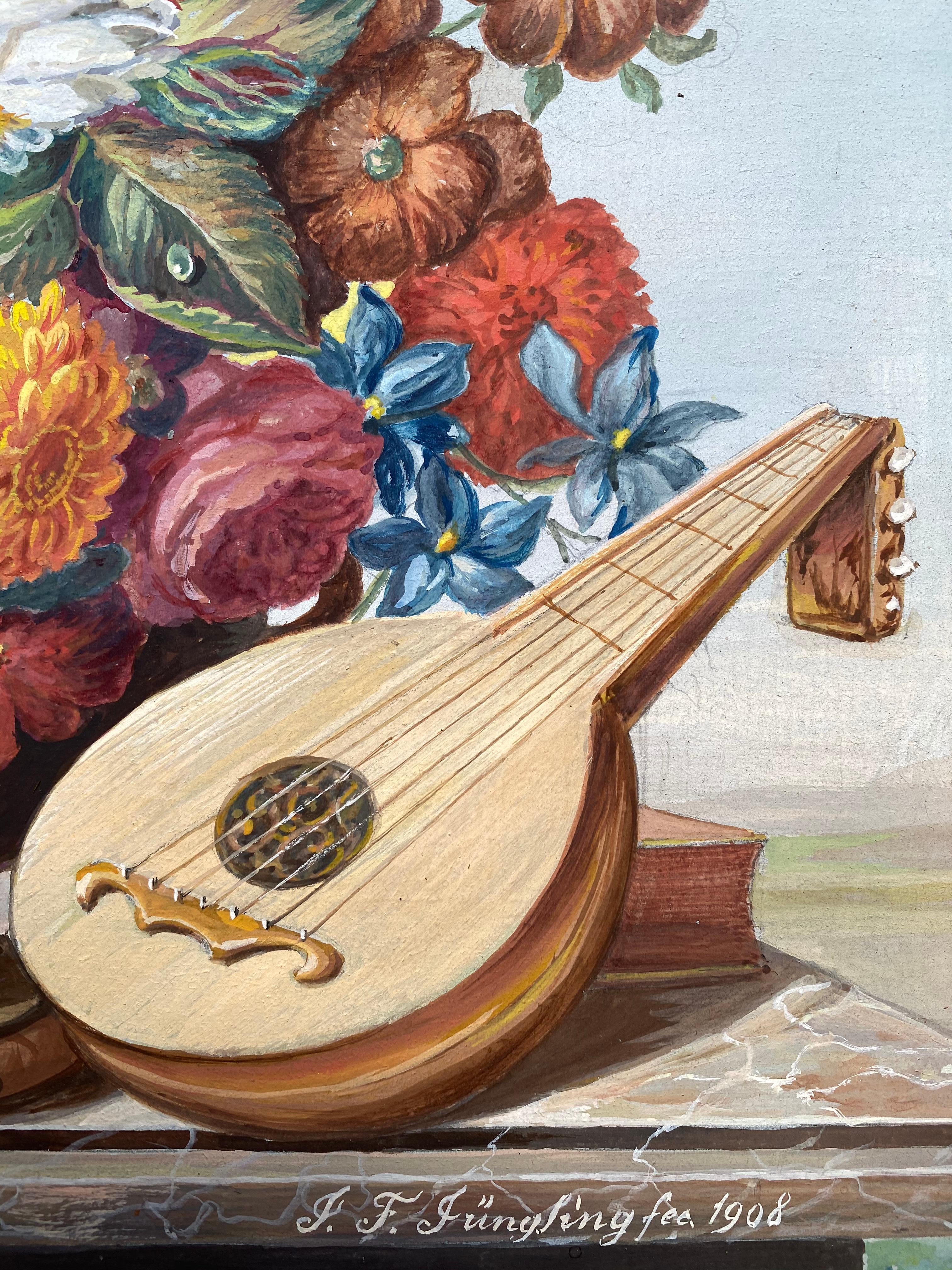 “Floral Bouquet with Mandolin” For Sale 2