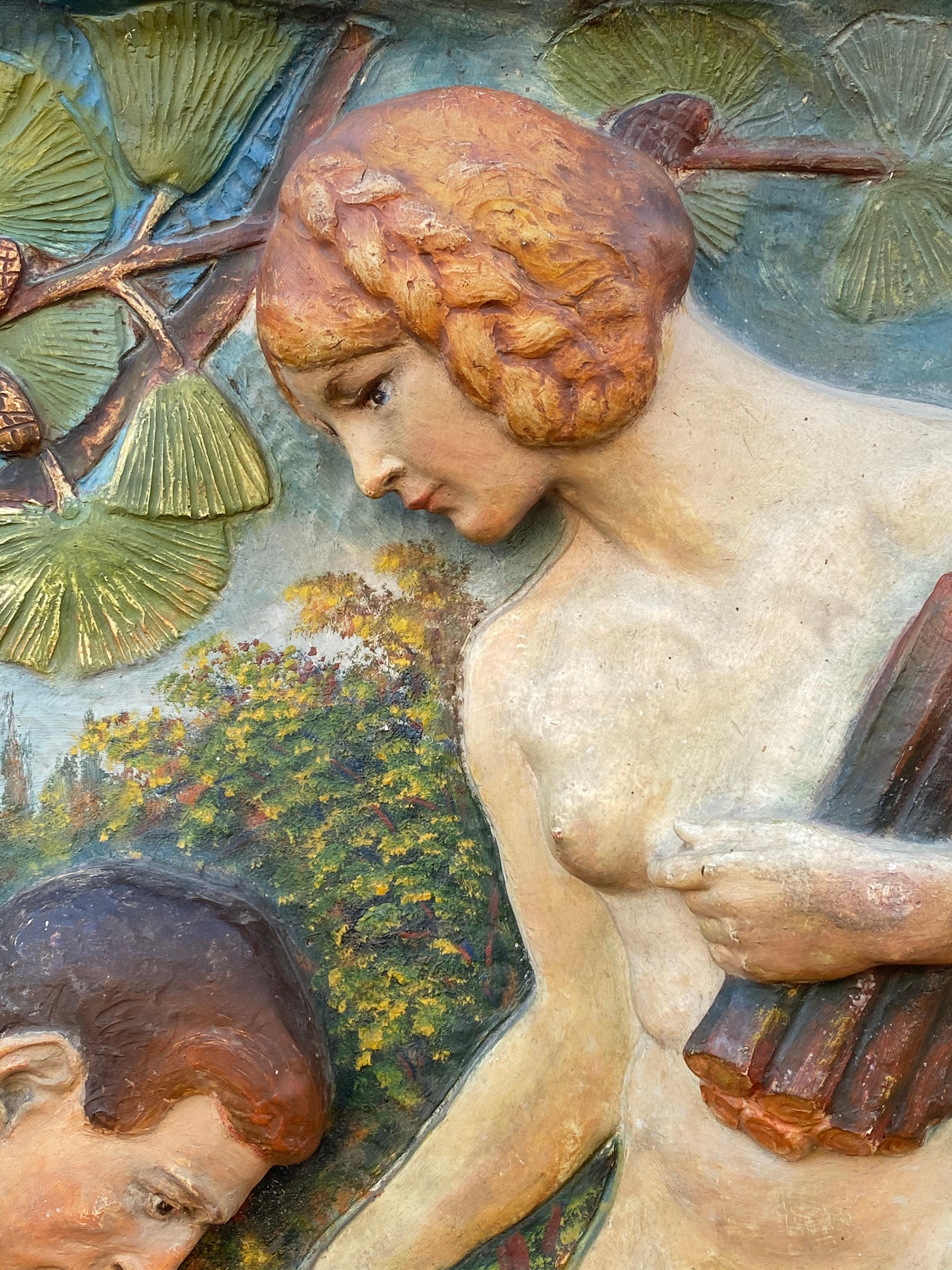 “Adam and Eve” - Art Deco Sculpture by Virgil Rainer
