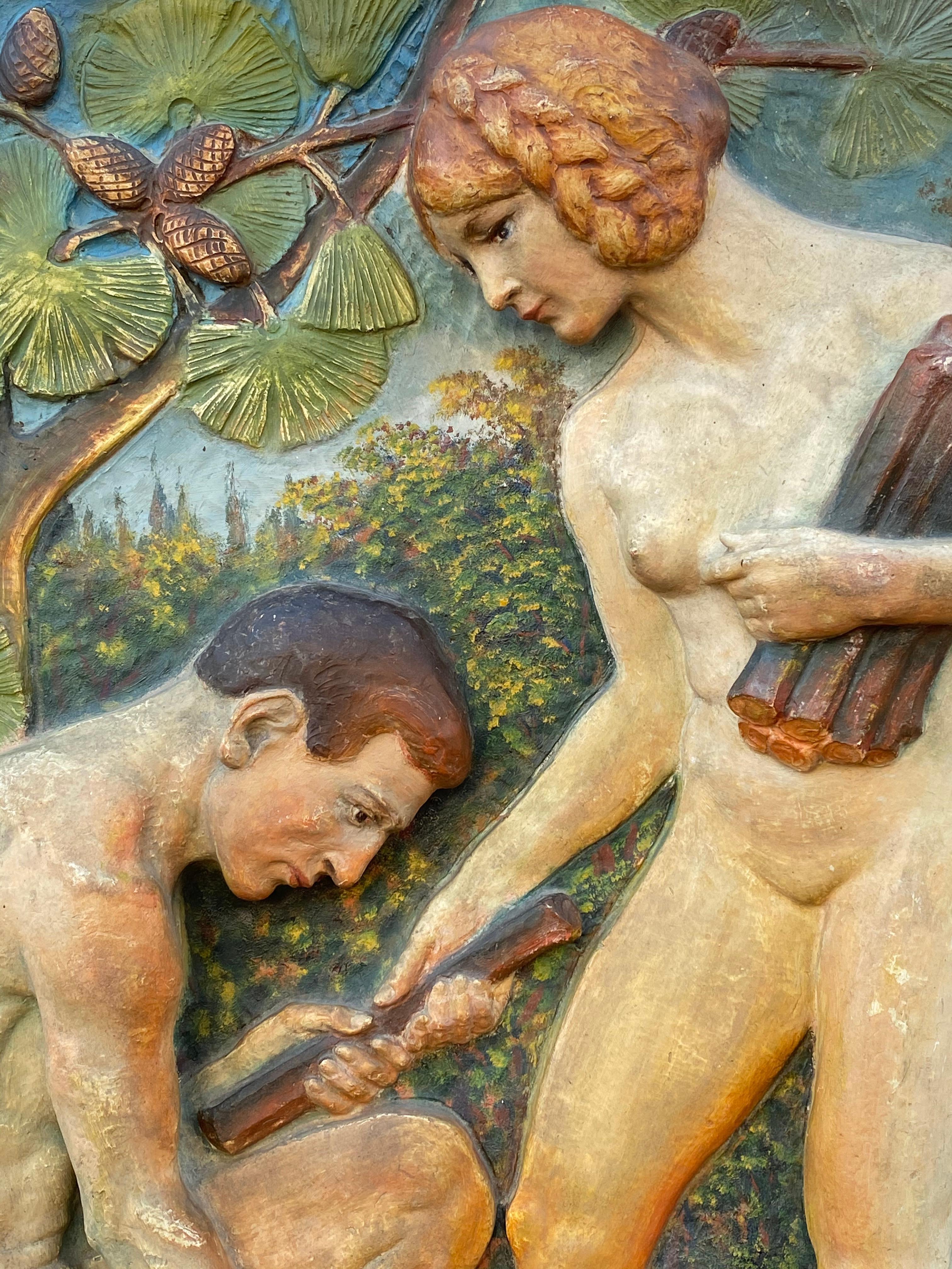 Adam und Eva (Art déco), Sculpture, von Virgil Rainer