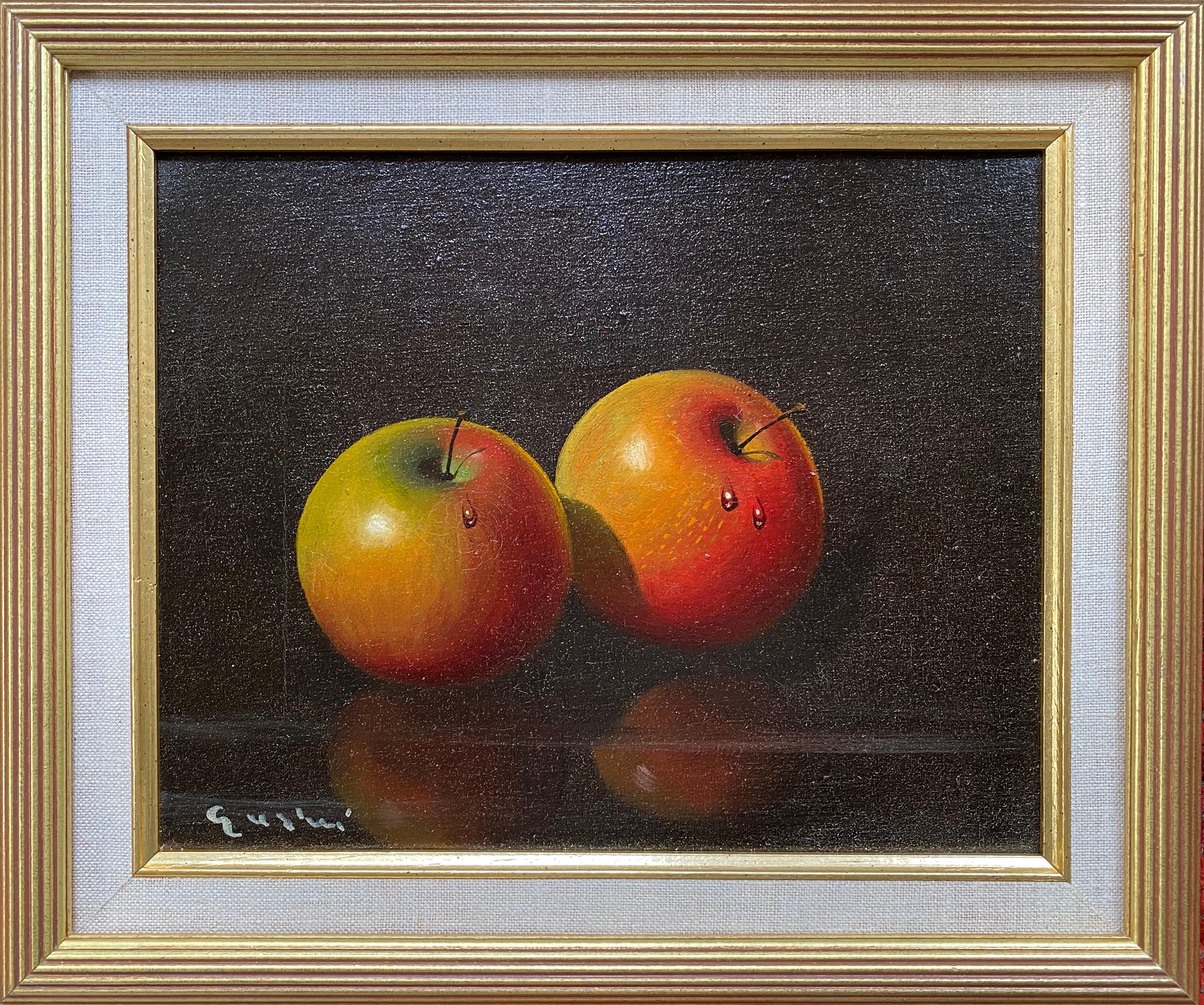 “Still Life with Apples” - Painting by Antonio Gusini