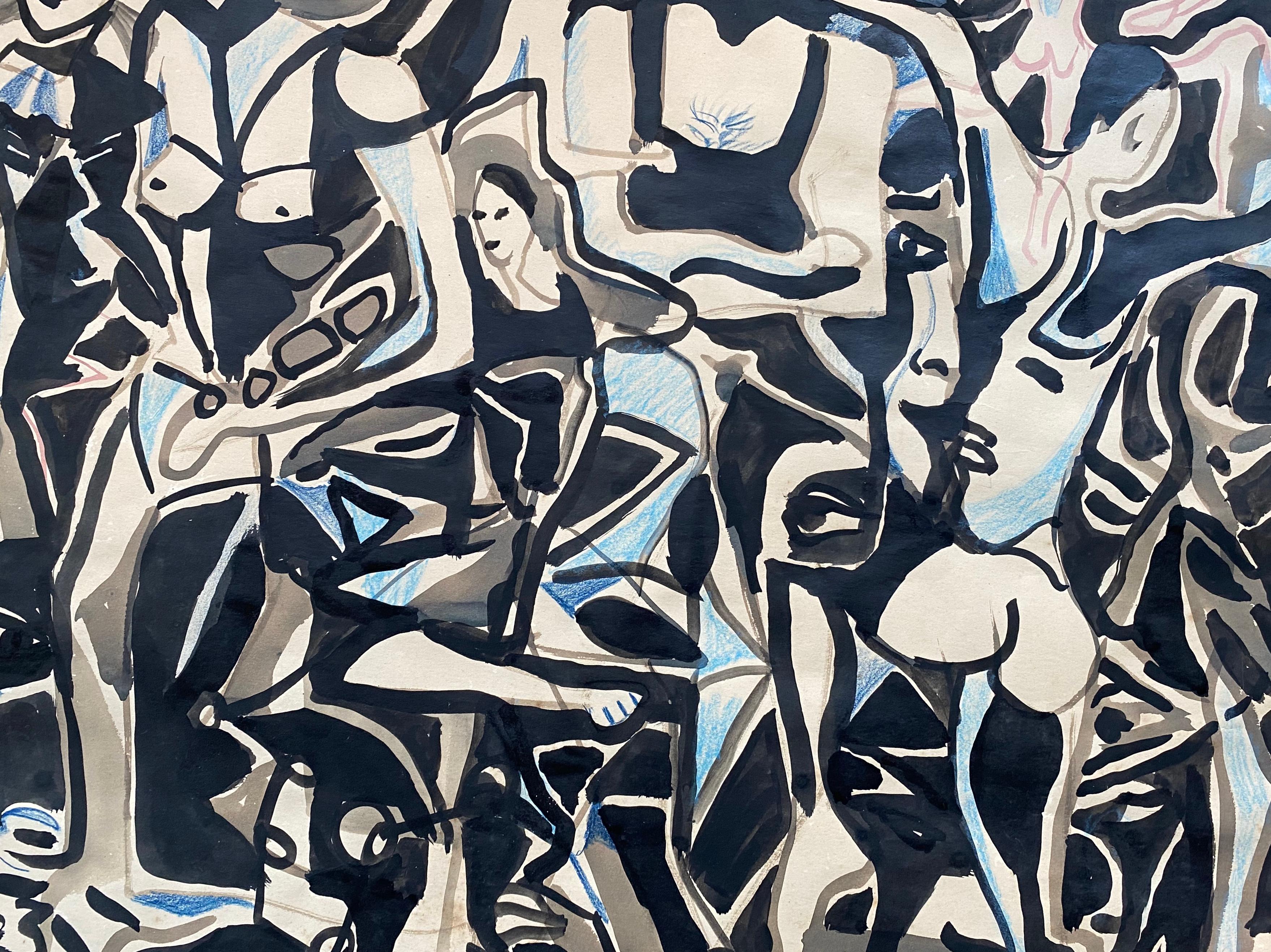 Figures abstraites - Moderne Mixed Media Art par Neville Manns