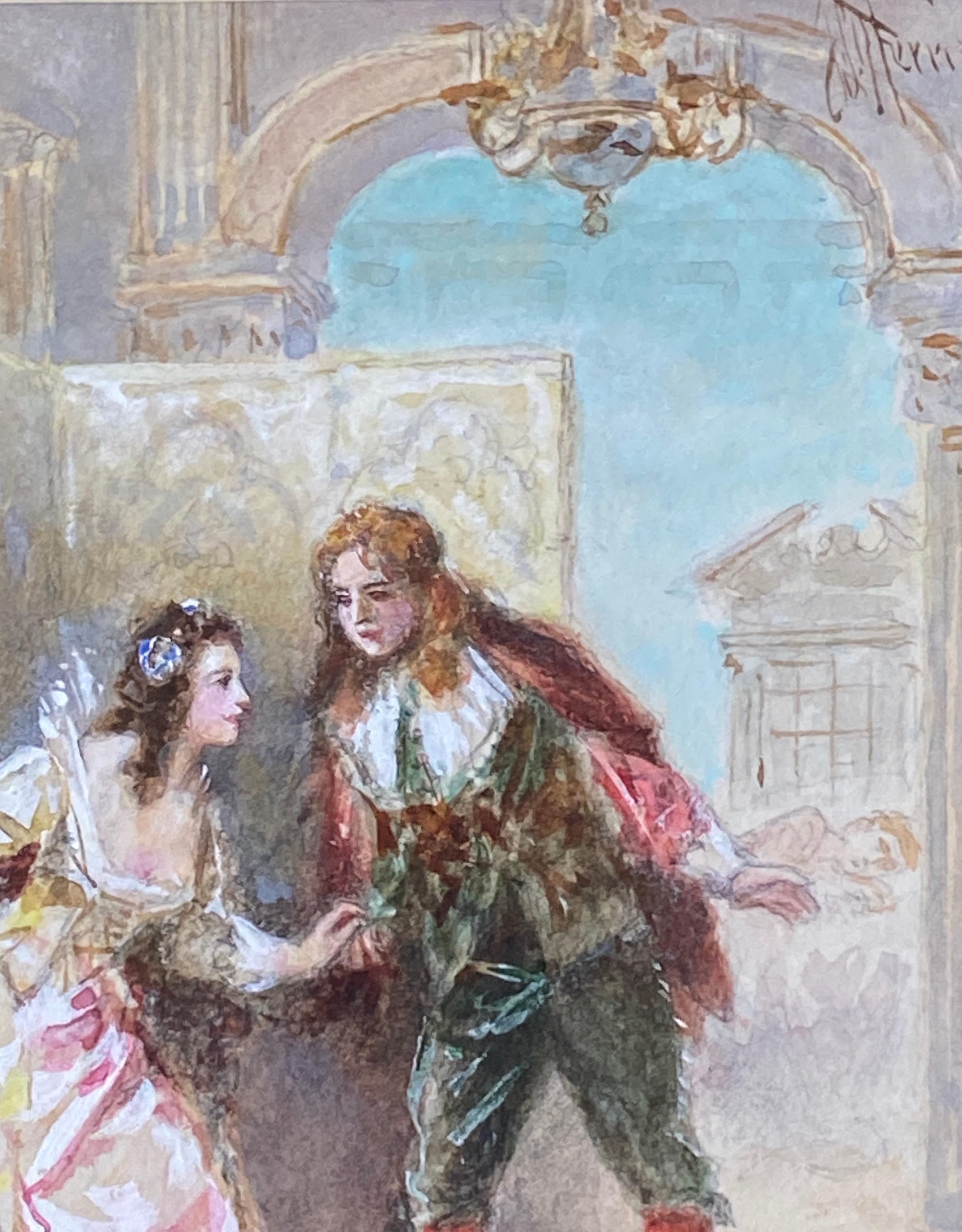 Hier ist eine wunderbare Original-Aquarell und Gouache Darstellung einer Szene aus Emile Zola Buch 