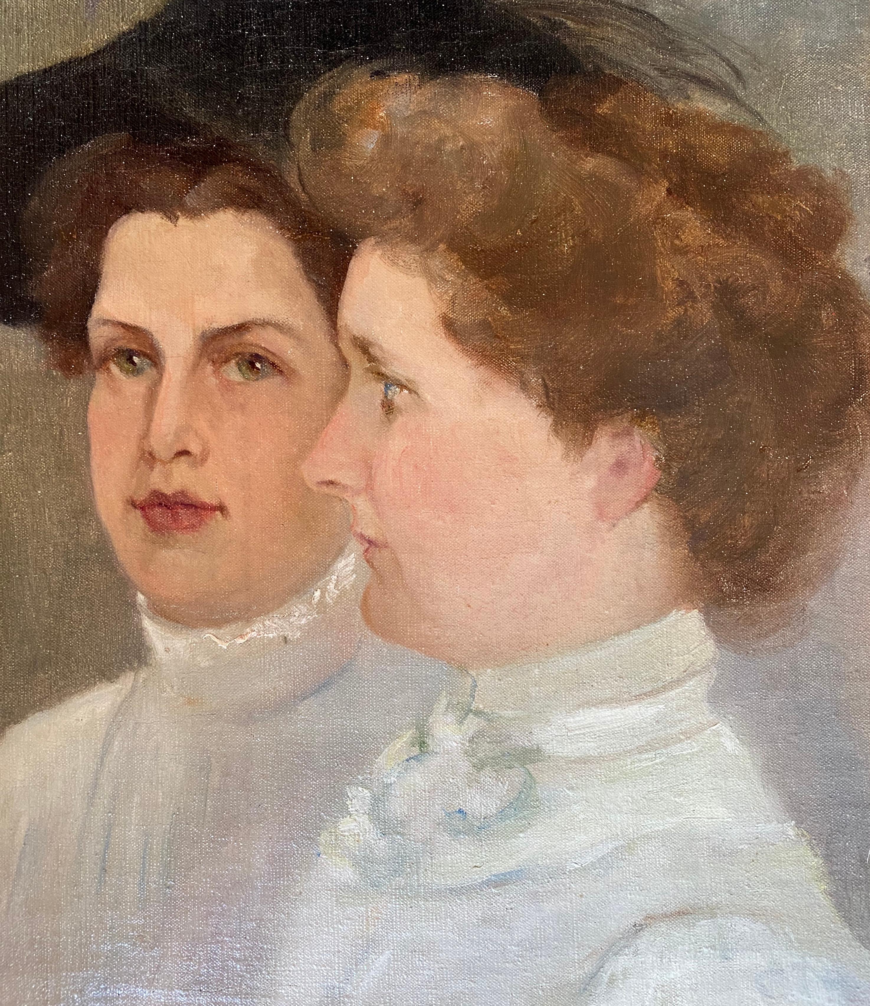 “Two Women” - Painting by Henry Sumner (Hy) Watson
