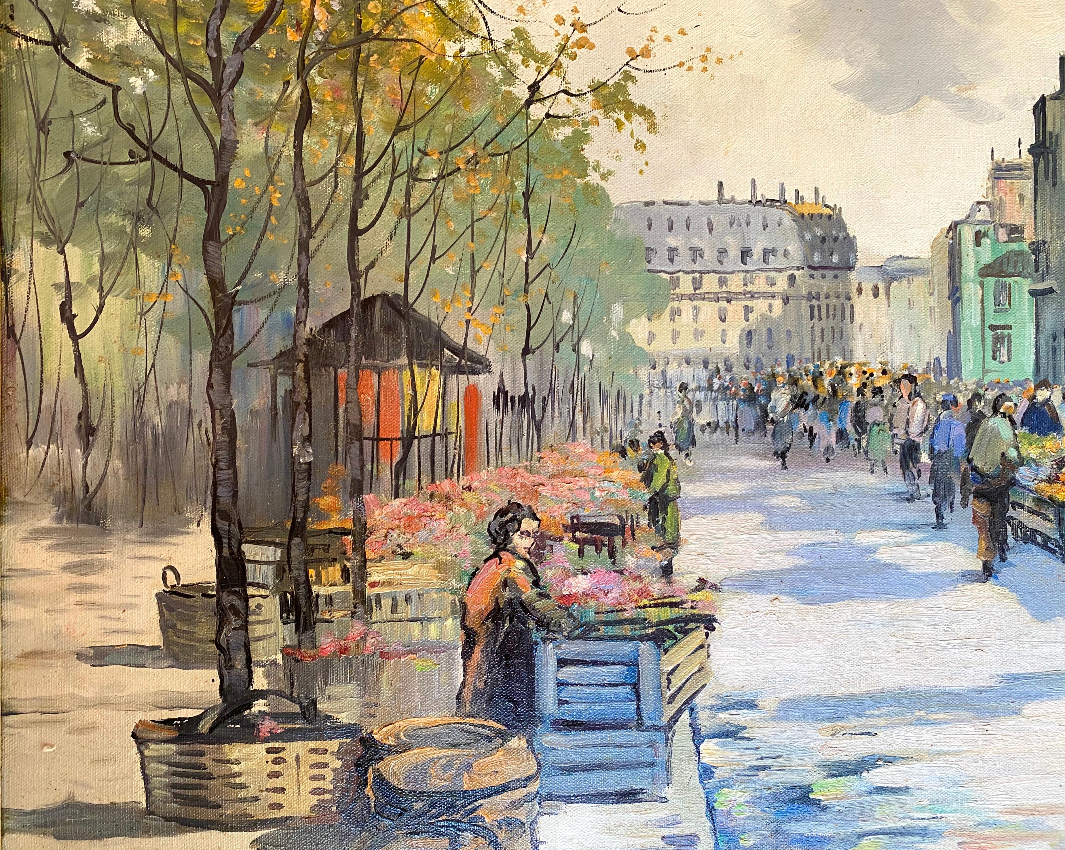 “Les Halles de Paris” - Post-Impressionist Painting by H. F. Root