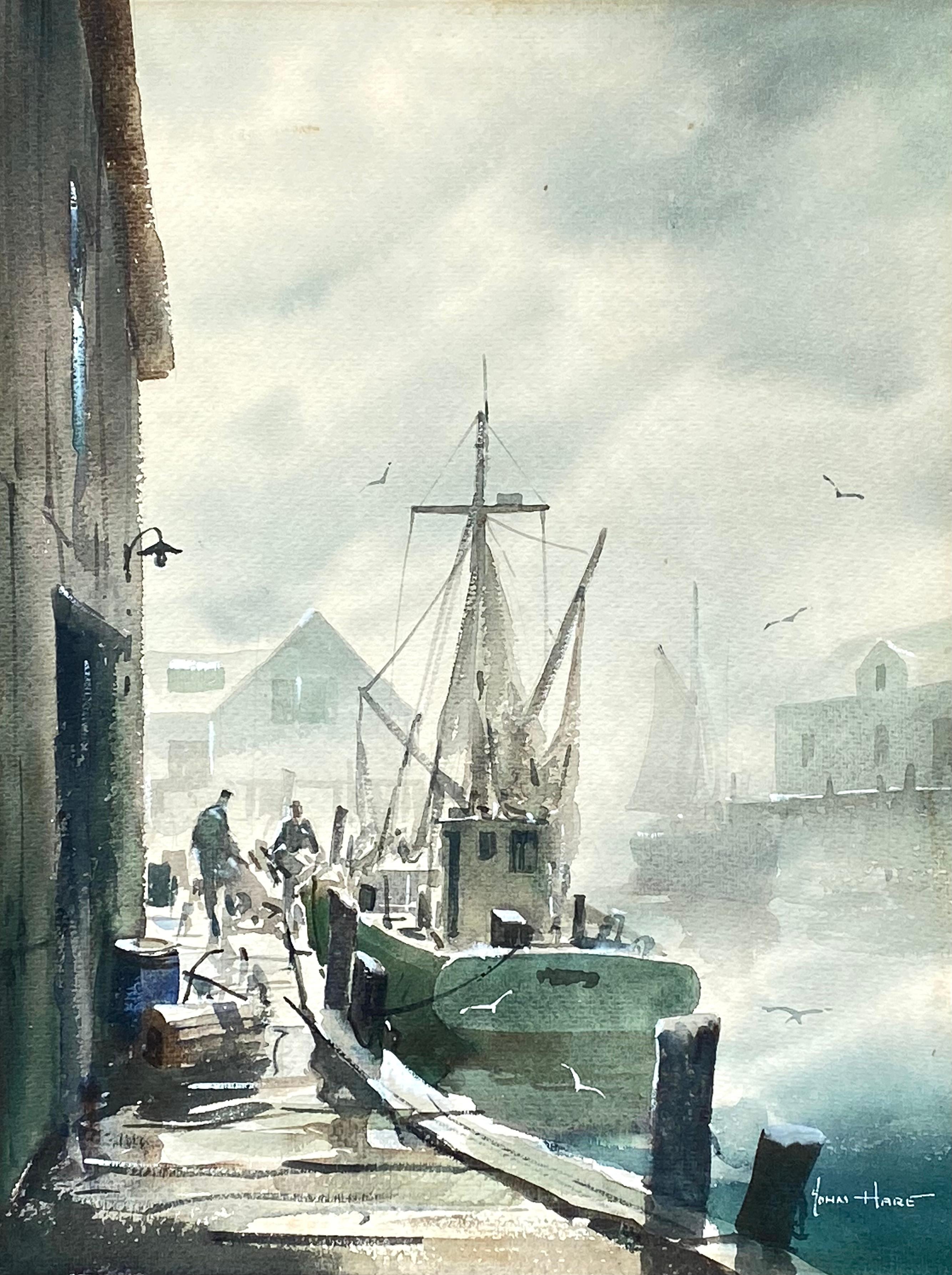 “Gloucester Harbor” - Post-Impressionist Art by John Cuthbert Hare