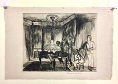 Bernard Sanders, (Interior with Five Men), about 1925, handsome figures, signed