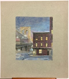 Richard Haas, (Vista del puente de Brooklyn, NYC)), hacia 1980, pastel