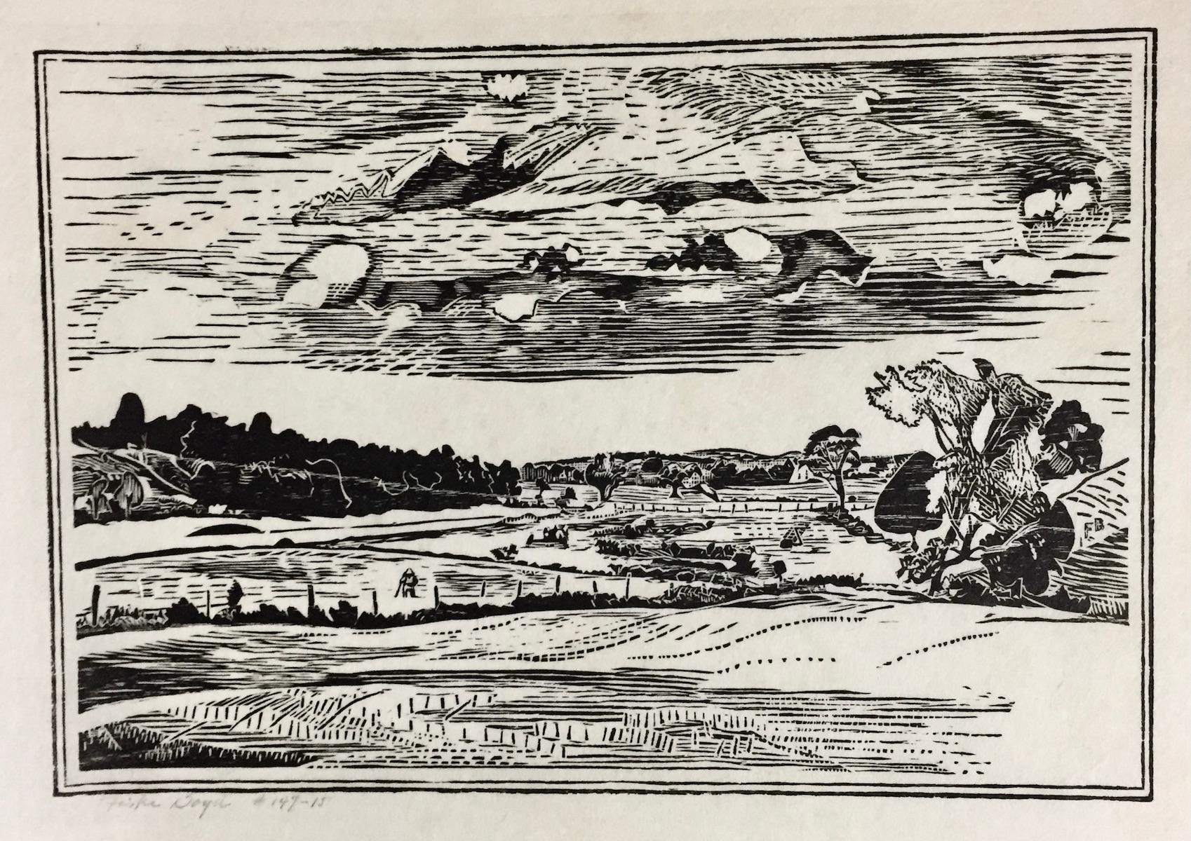 Fiske Boyd Landscape Print – Hay-Meadow: „Die Weide“