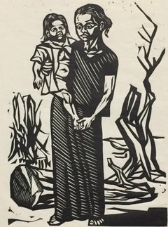 Fernando Castro Pacheco, Indian Mother and Child (Indigena con Nino -SP?)