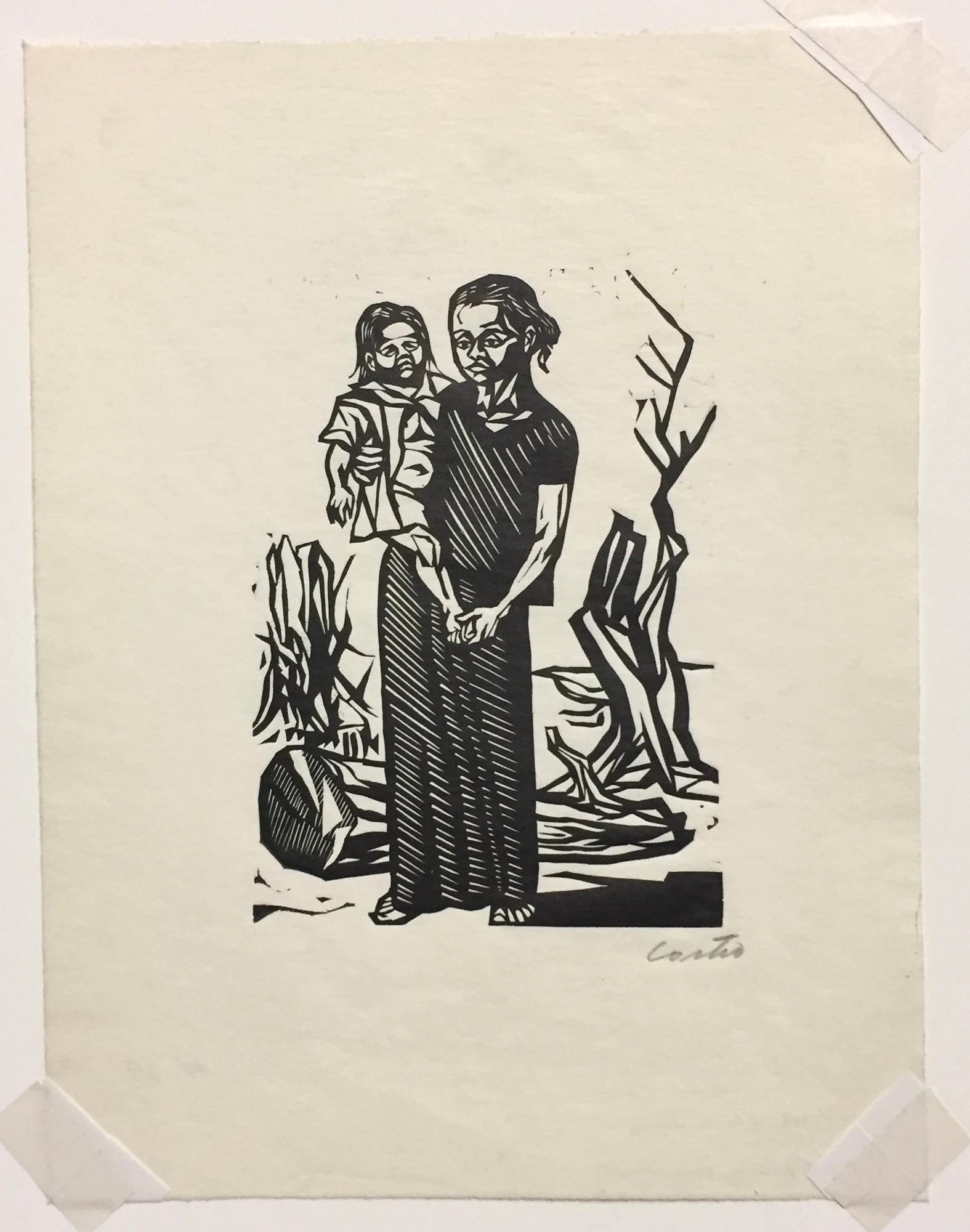 Indische Mutter und Kind (Indigena con Nino – SP?) (Ashcan School), Print, von Fernando Castro Pacheco