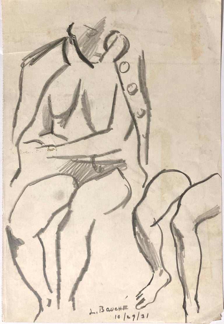 Louis Bouché Nude - (Seated Woman)