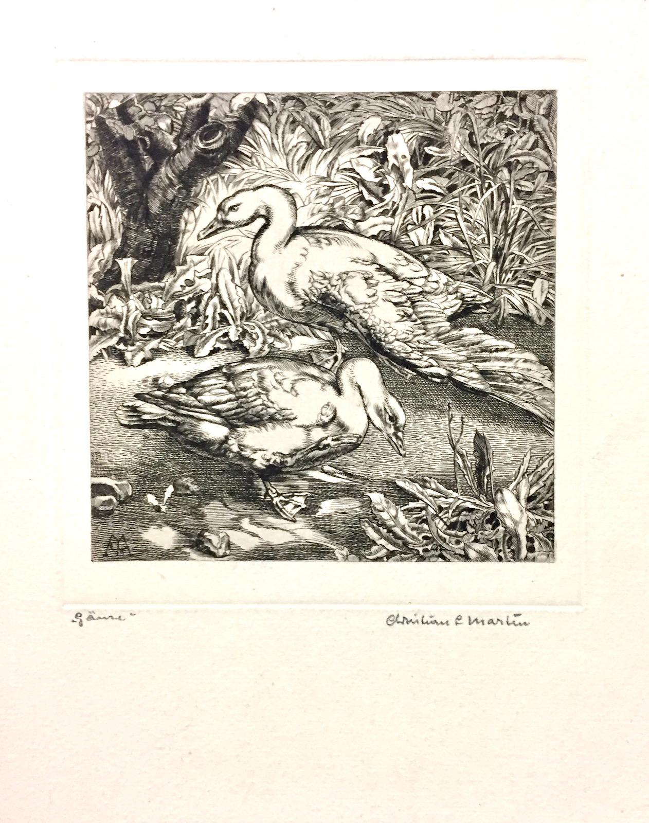 Oies d'anges - Moderne Print par Christian Ludwig Martin